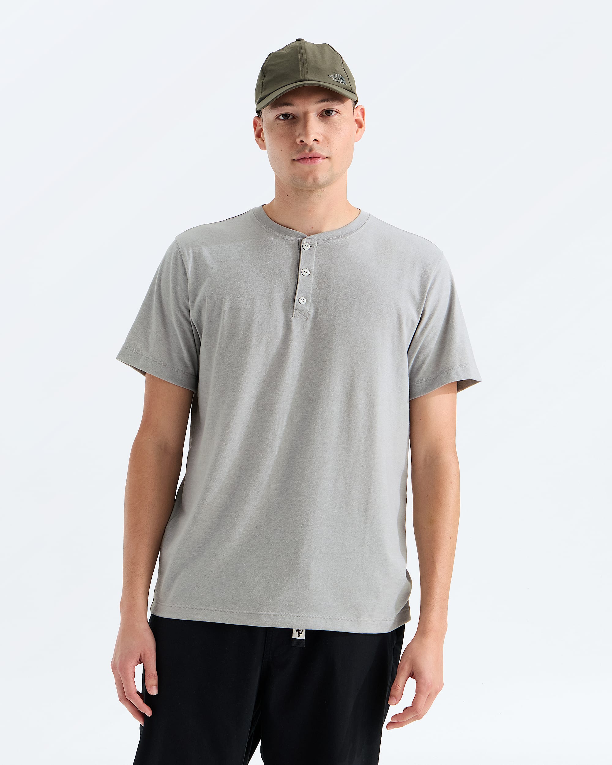 Mens TriBlend ShortSleeve Henley TNF HERO