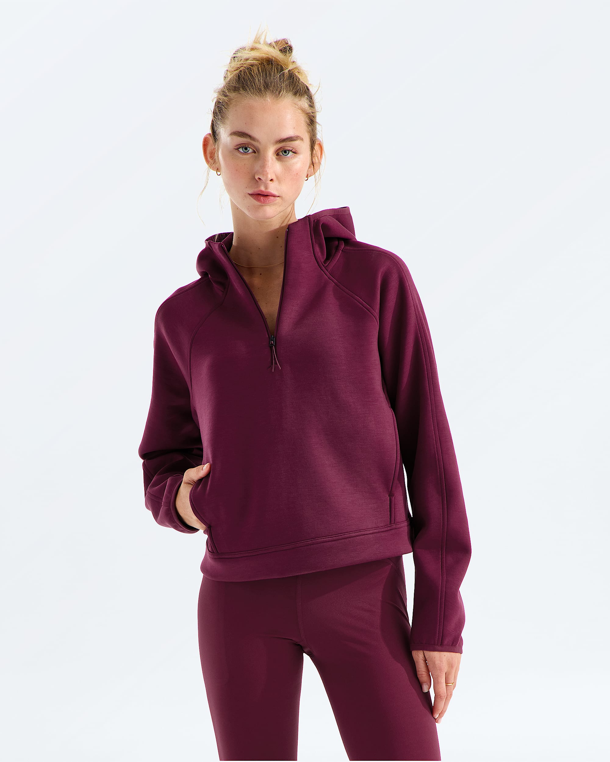 Chandail  capuchon  glissire un quart Jaida pour femmes TNF HERO