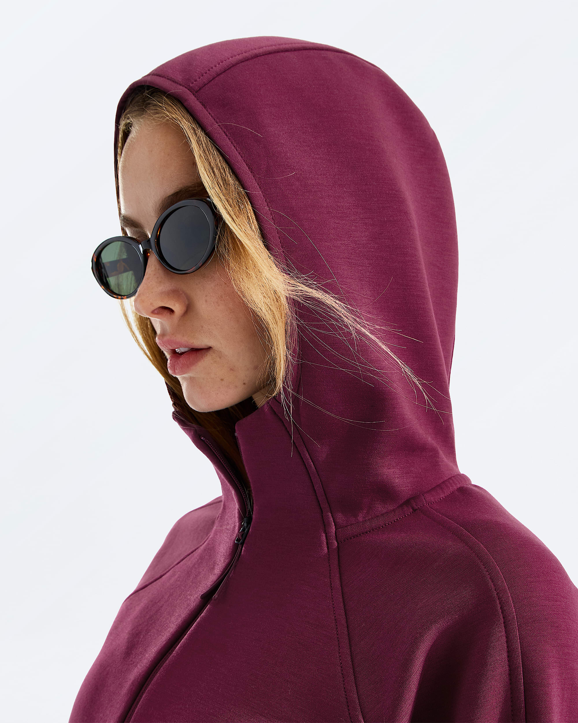 Chandail  capuchon  glissire un quart Jaida pour femmes TNF MODELHOOD2