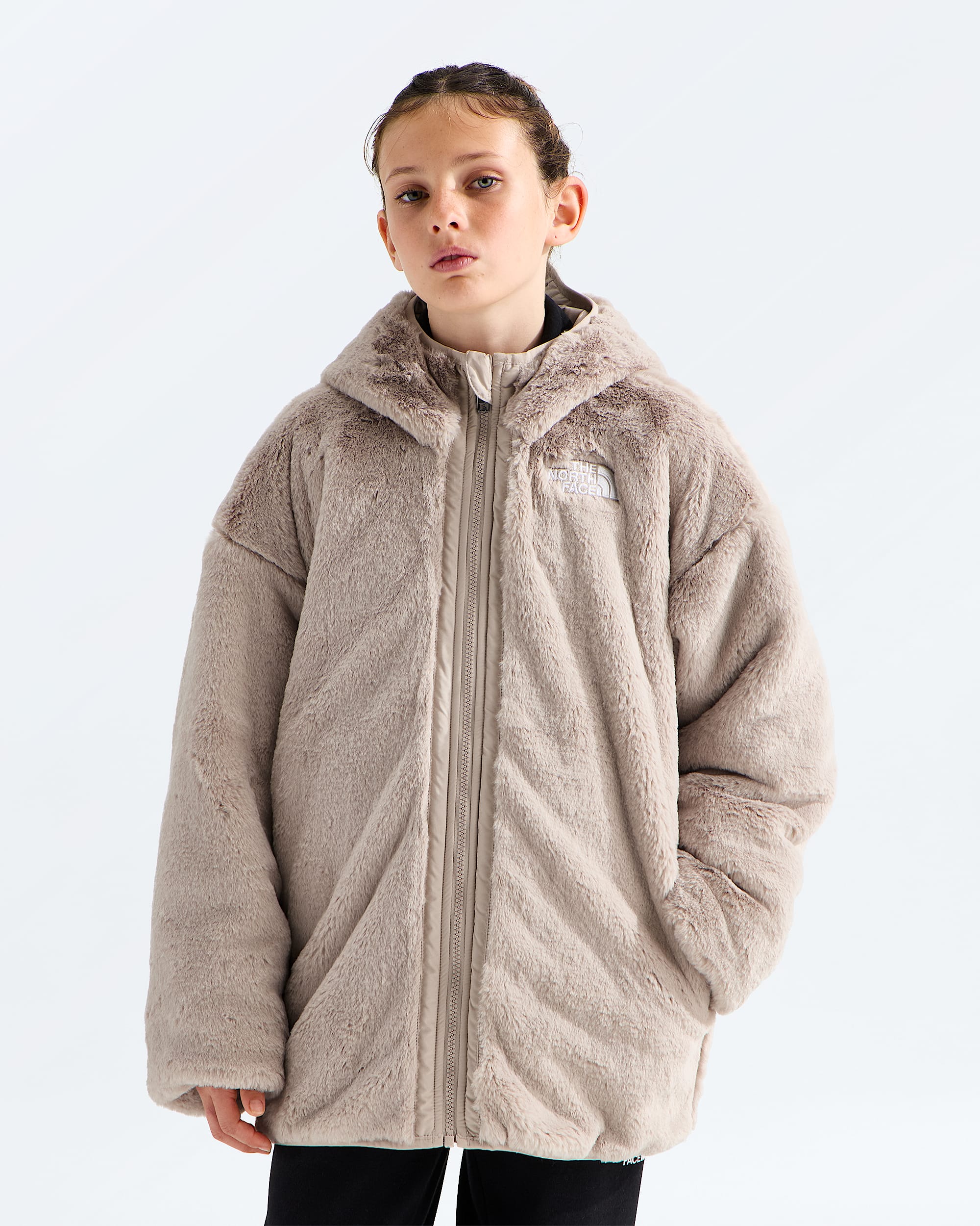 Girls Reversible Shasta Short Parka TNF HEROREV