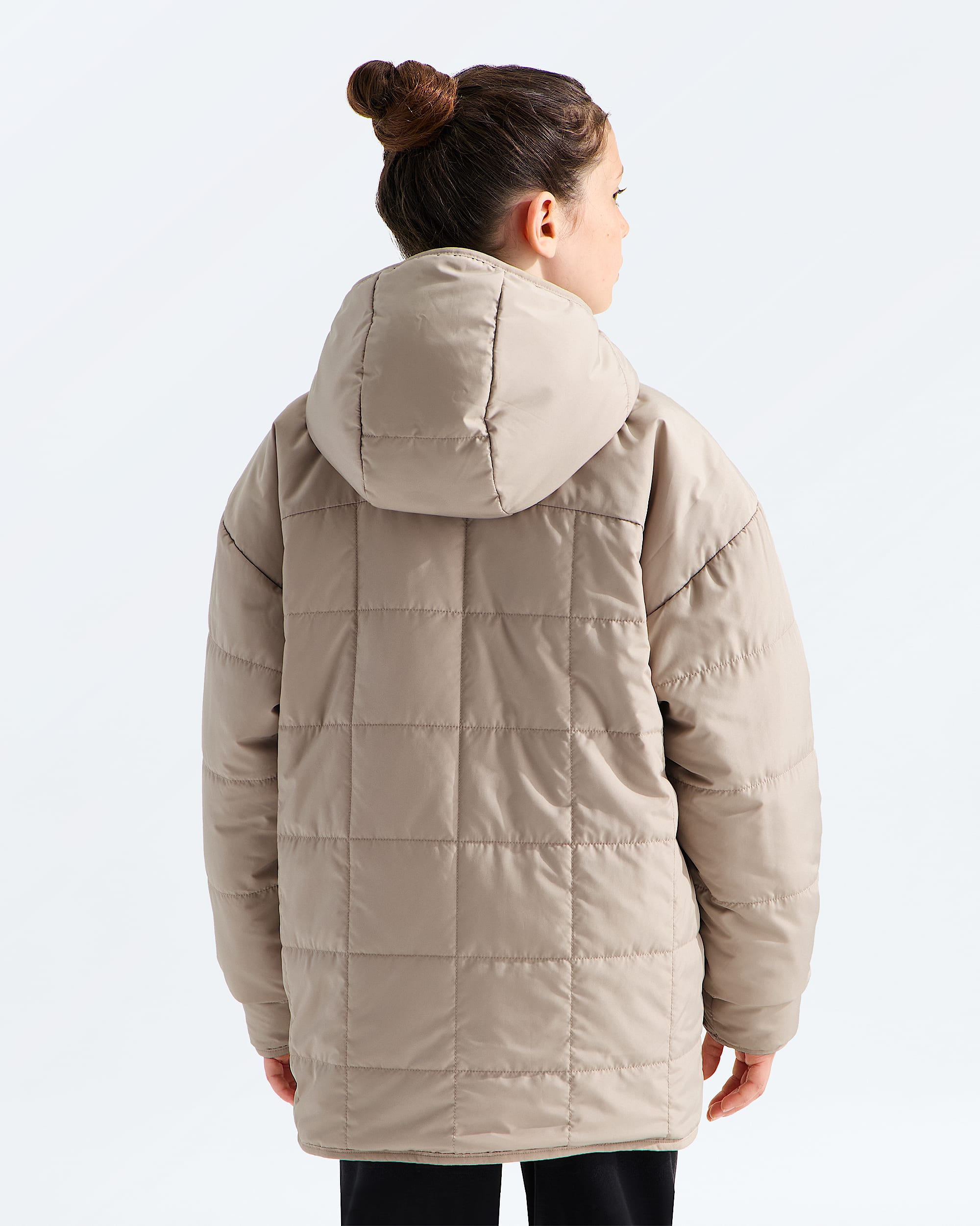 Girls Reversible Shasta Short Parka TNF BACK