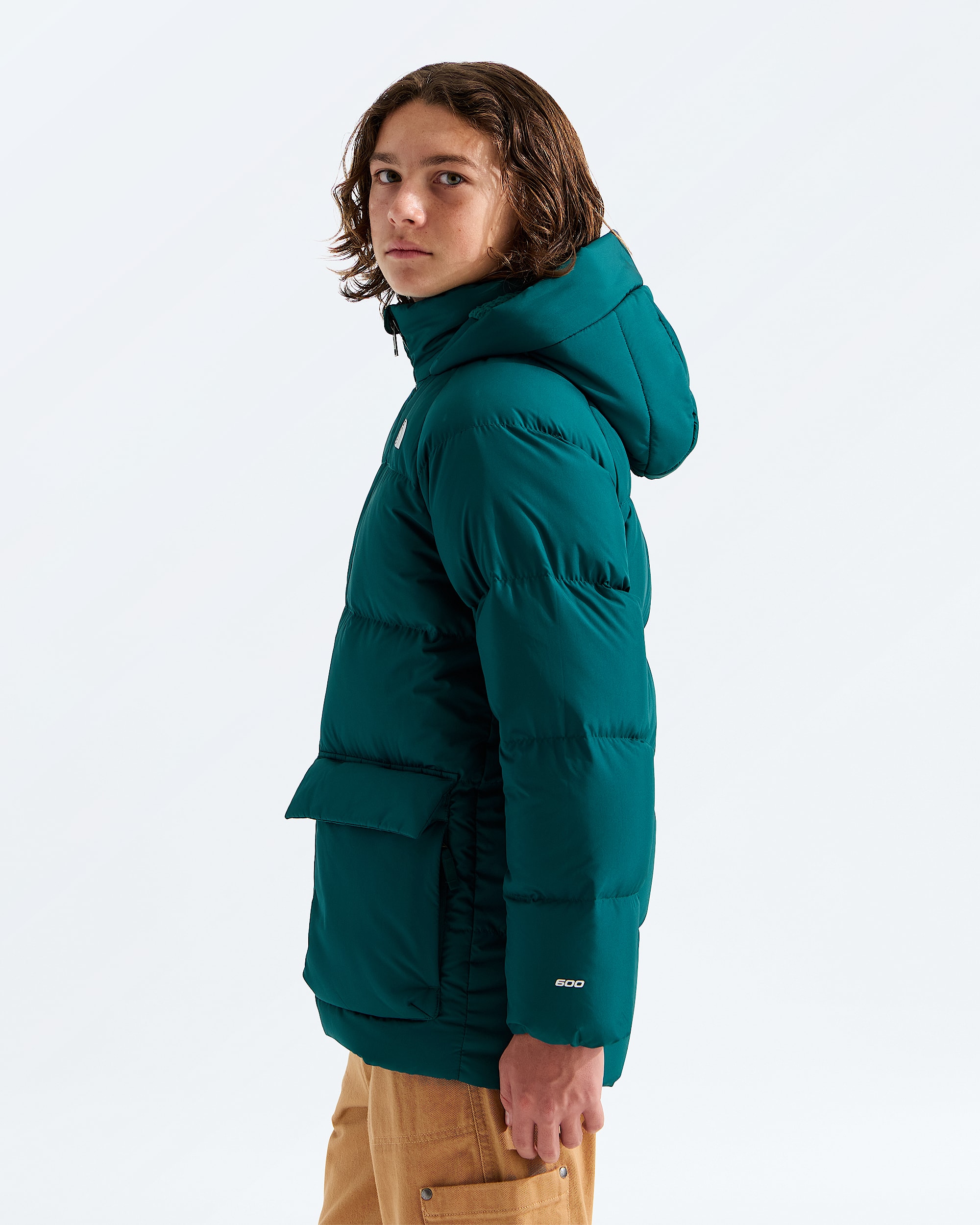 Courte parka double en molleton North Down pour garons et filles TNF MODEL34