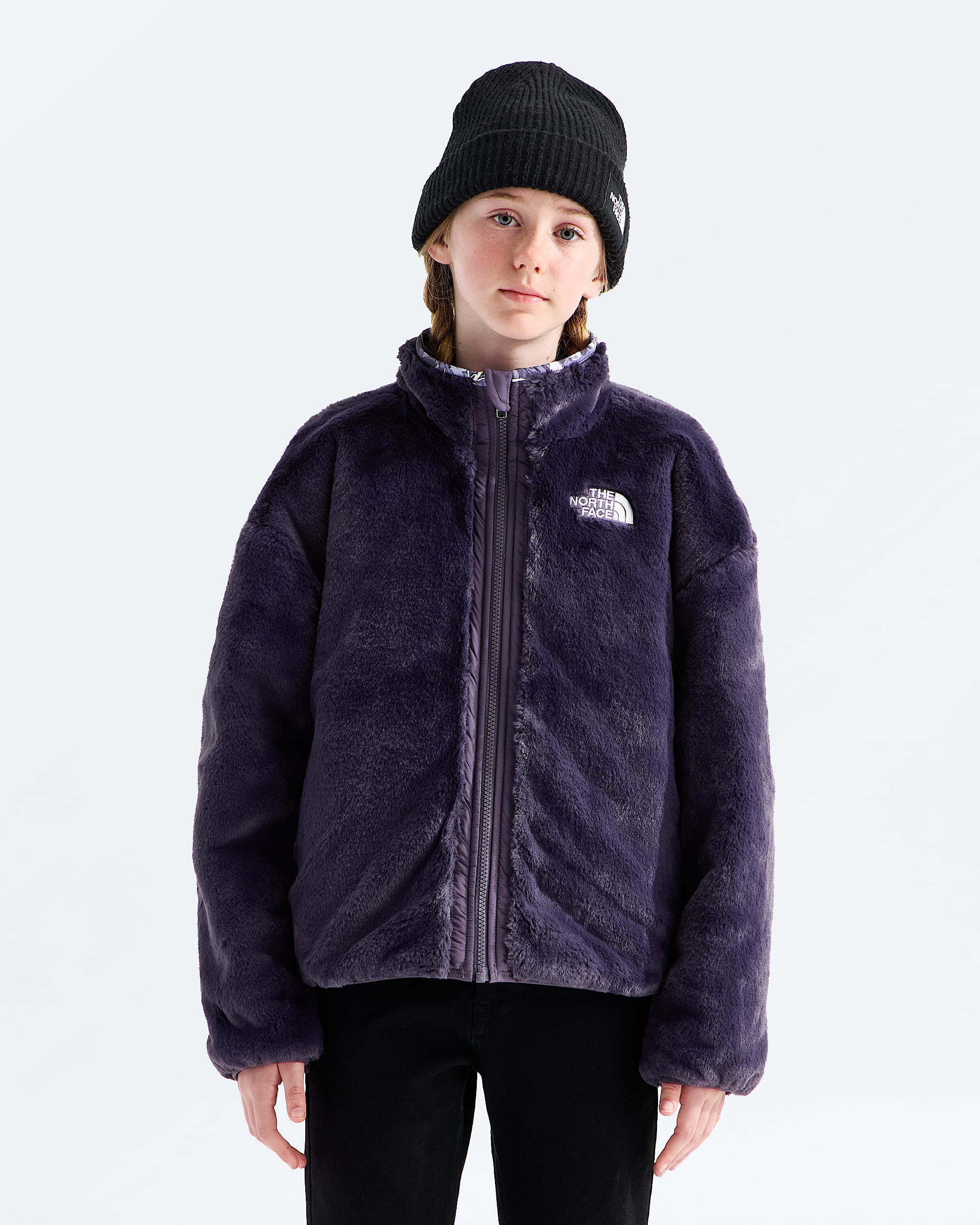 Manteau Shasta rversible et imprim  glissire pleine longueur pour filles TNF HEROREV