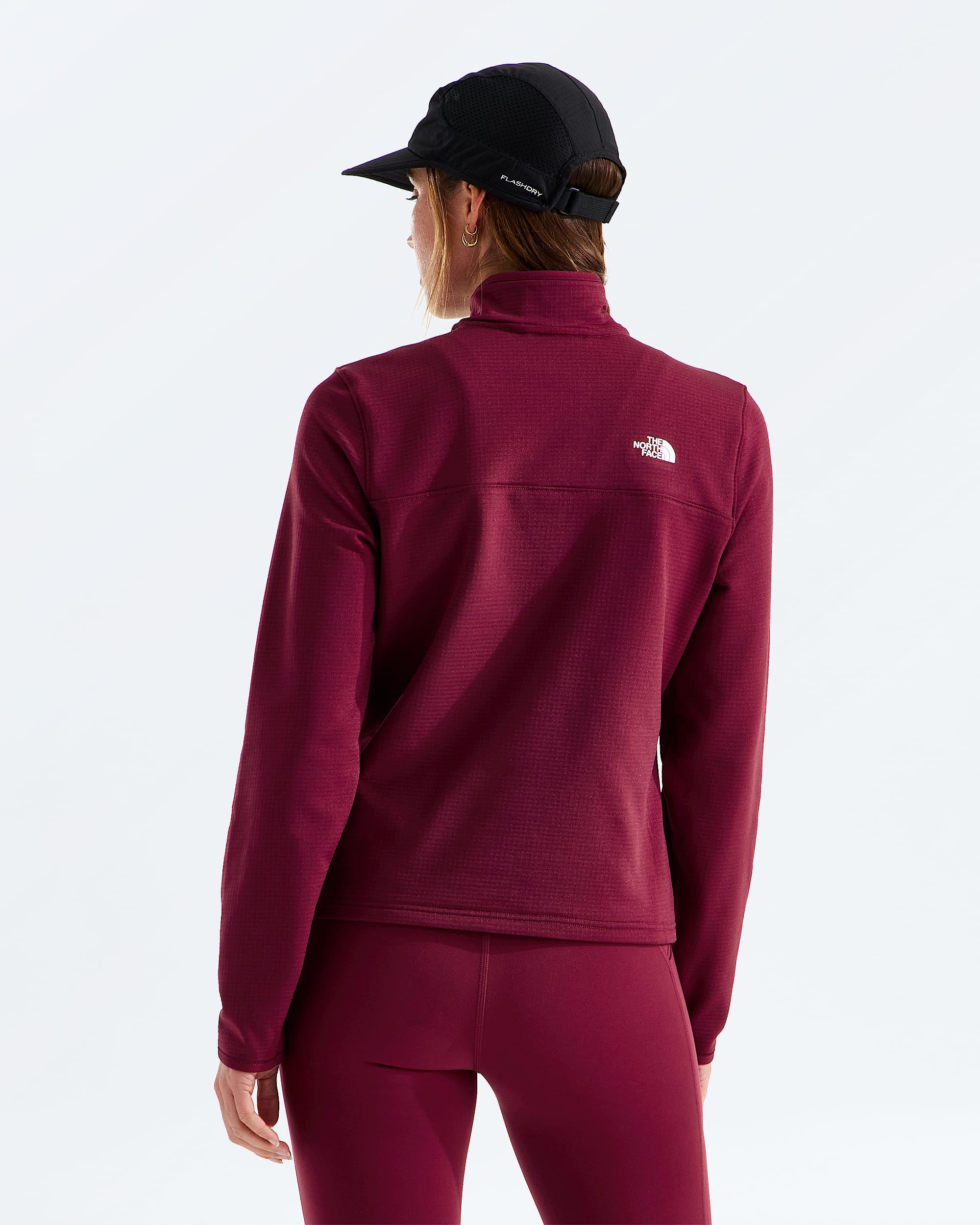 Womens Cedar Trail Grid Fleece Zip Jacket TNF BACK