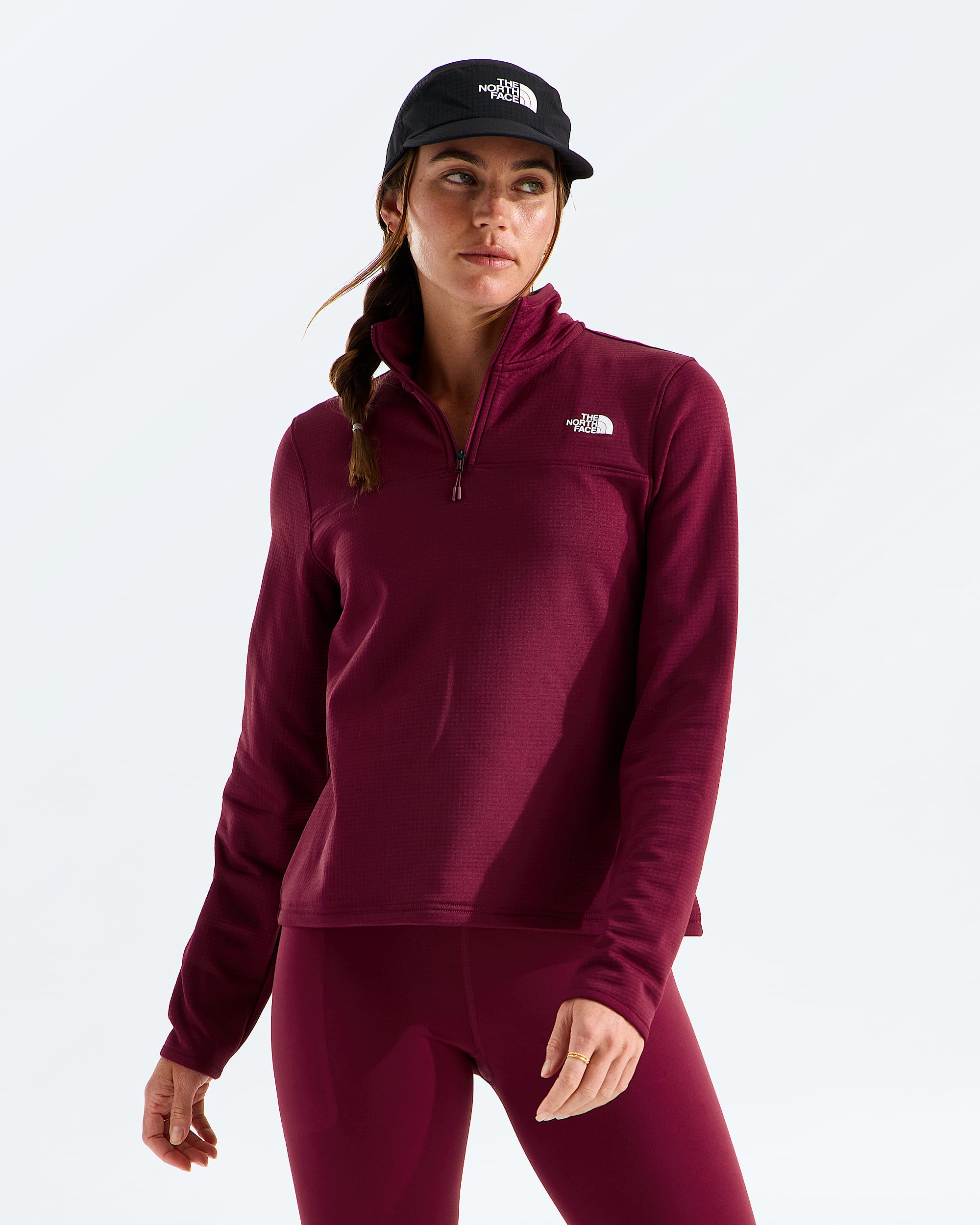 Womens Cedar Trail Grid Fleece Zip Jacket TNF Main