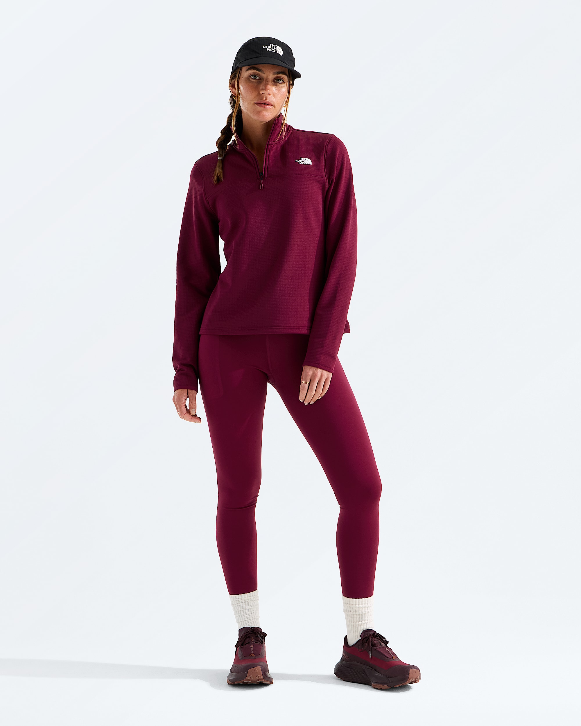 Womens Cedar Trail Grid Fleece Zip Jacket TNF HERO2