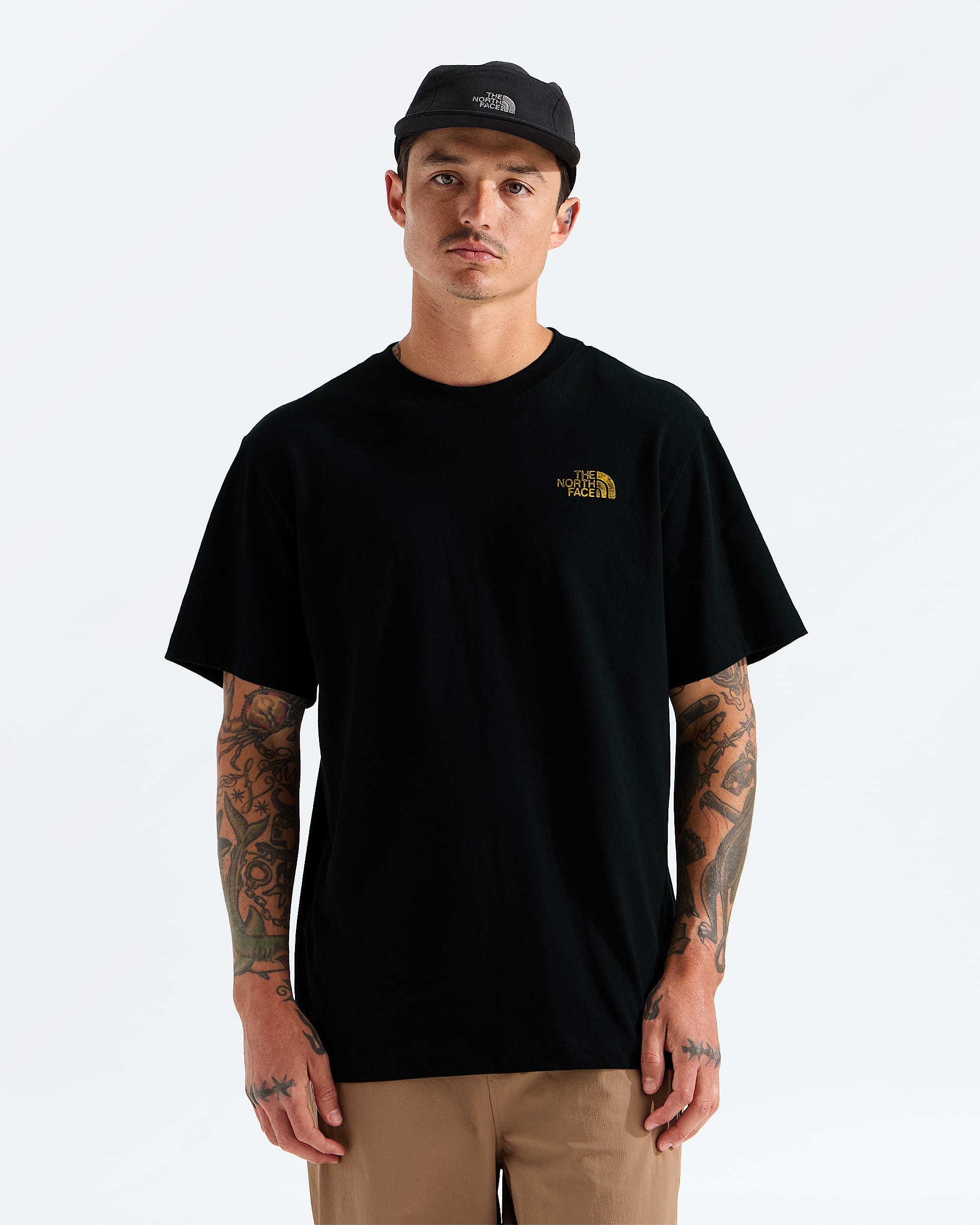 Mens Pitch A Tent Relaxed ShortSleeve Tee TNF BACK