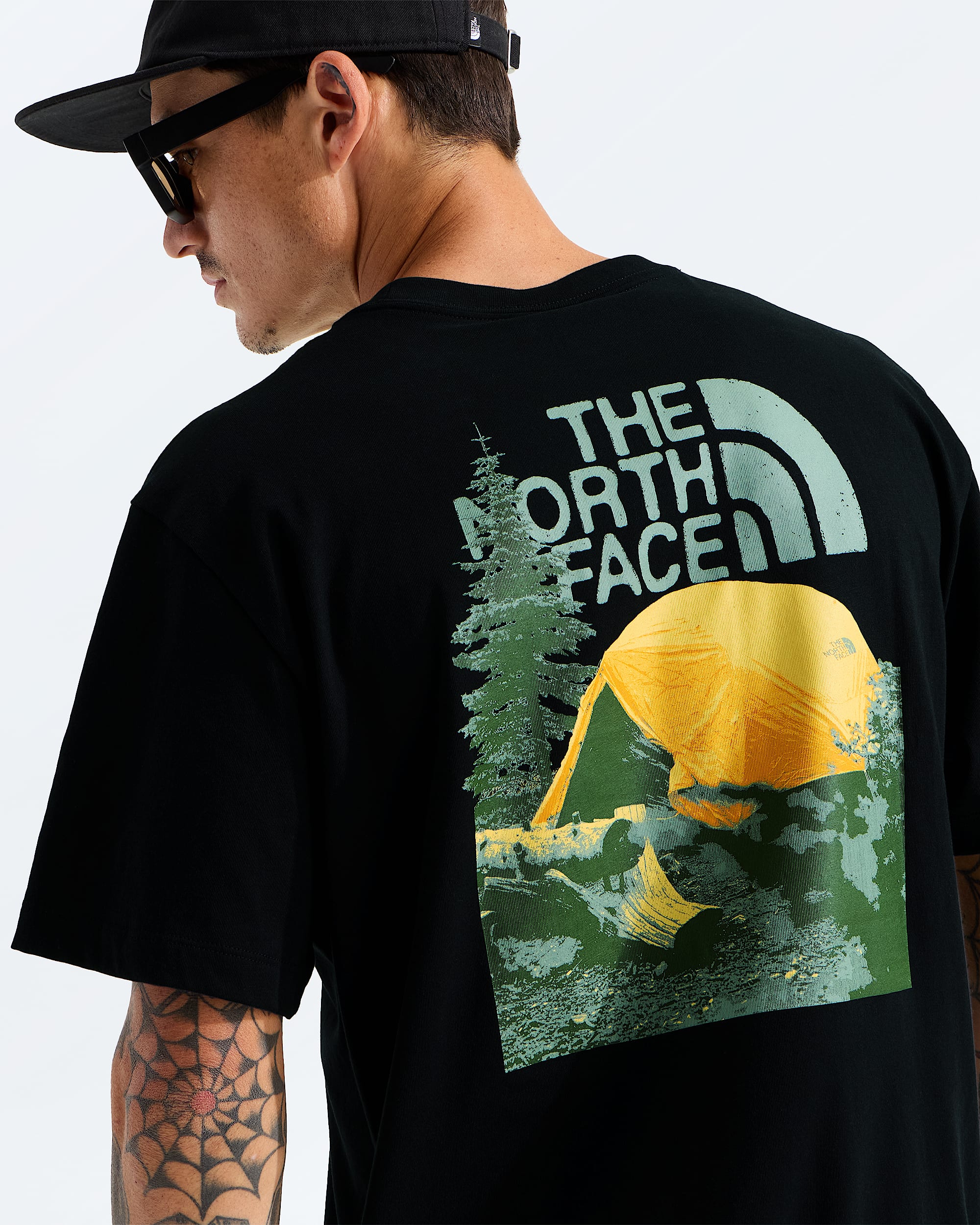 Mens Pitch A Tent Relaxed ShortSleeve Tee TNF HERO2