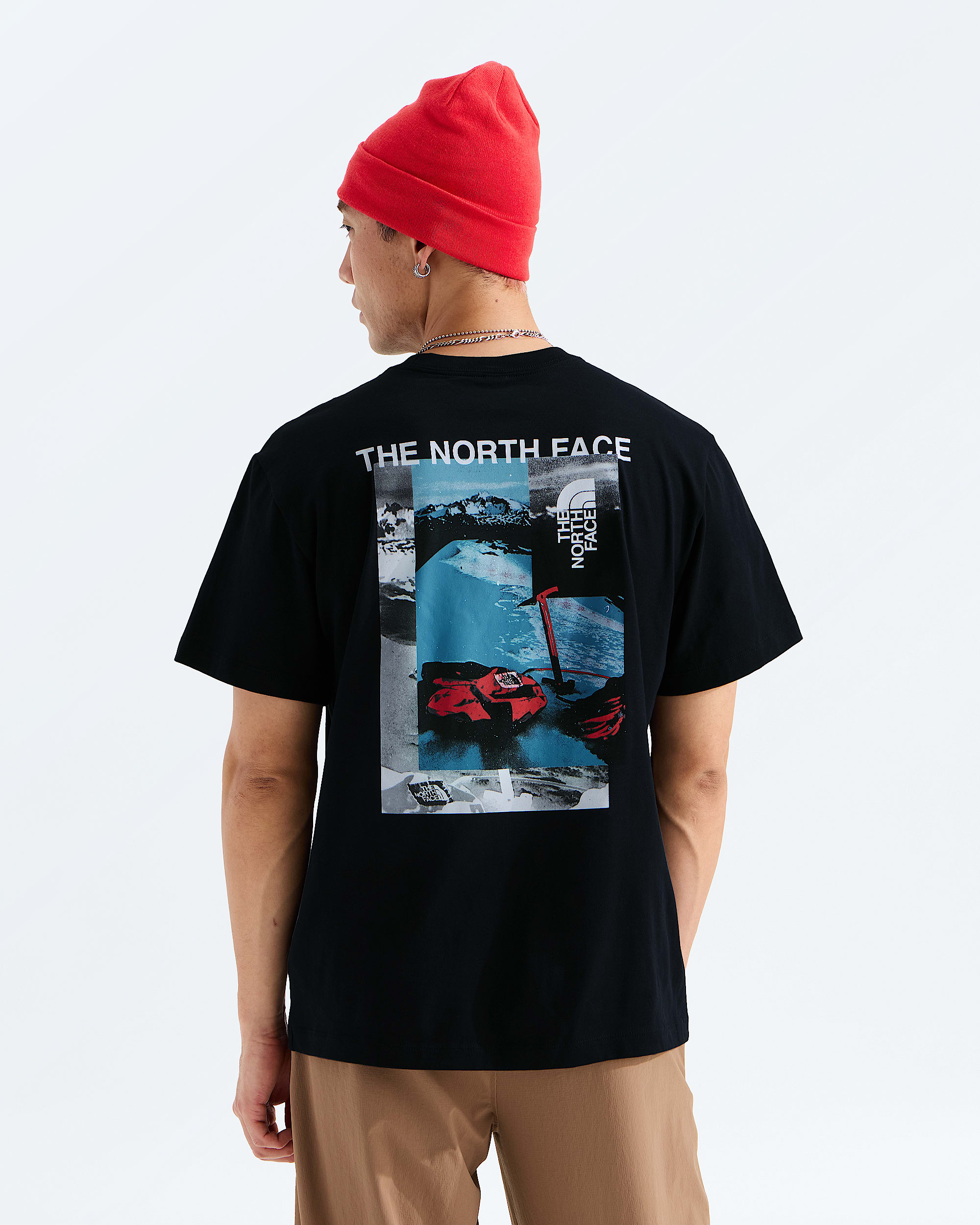 Mens Apex 75 Collage Relaxed ShortSleeve Tee TNF Main