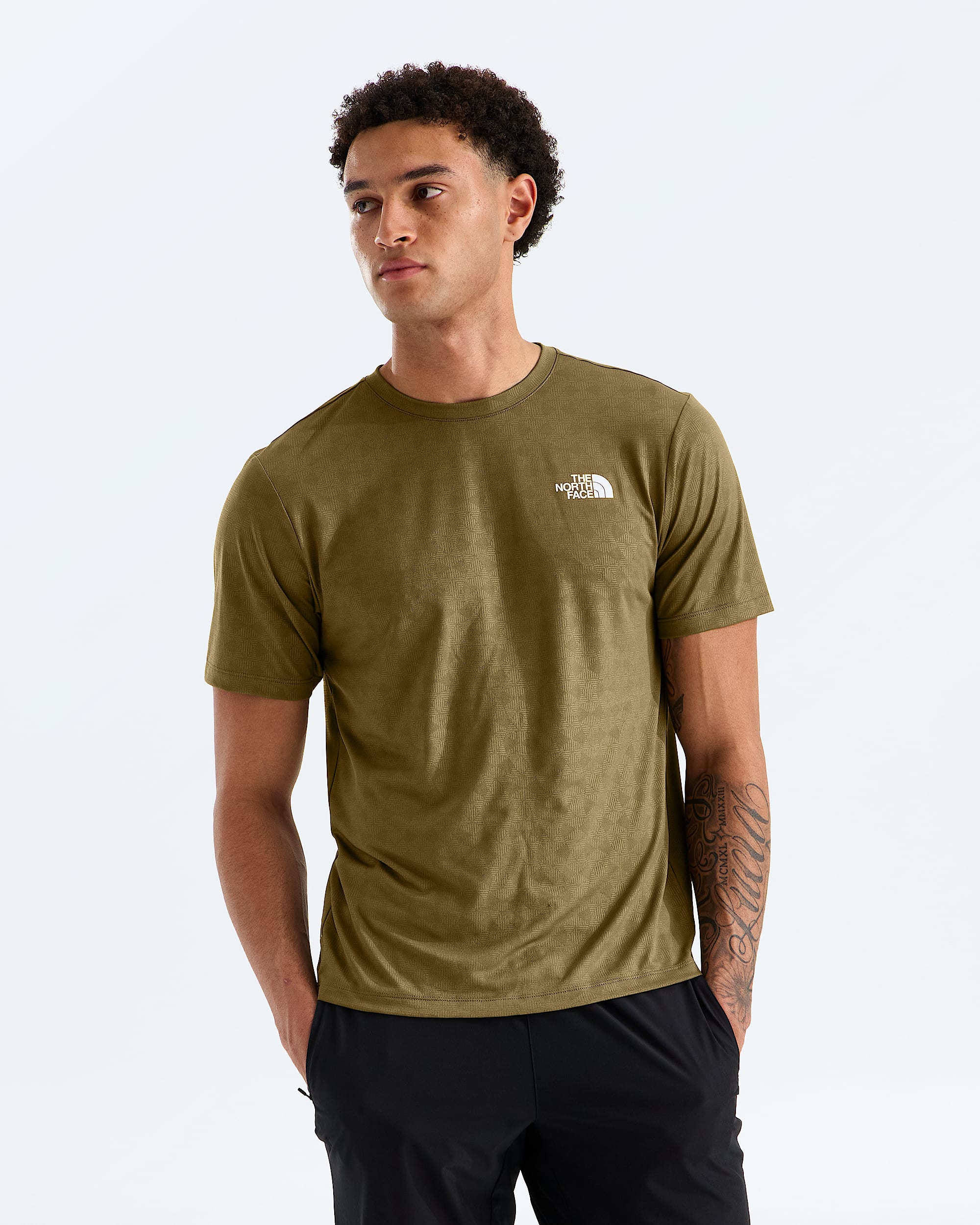 Mens 247 Pentadome Embossed Reg ShortSleeve Tee TNF Main