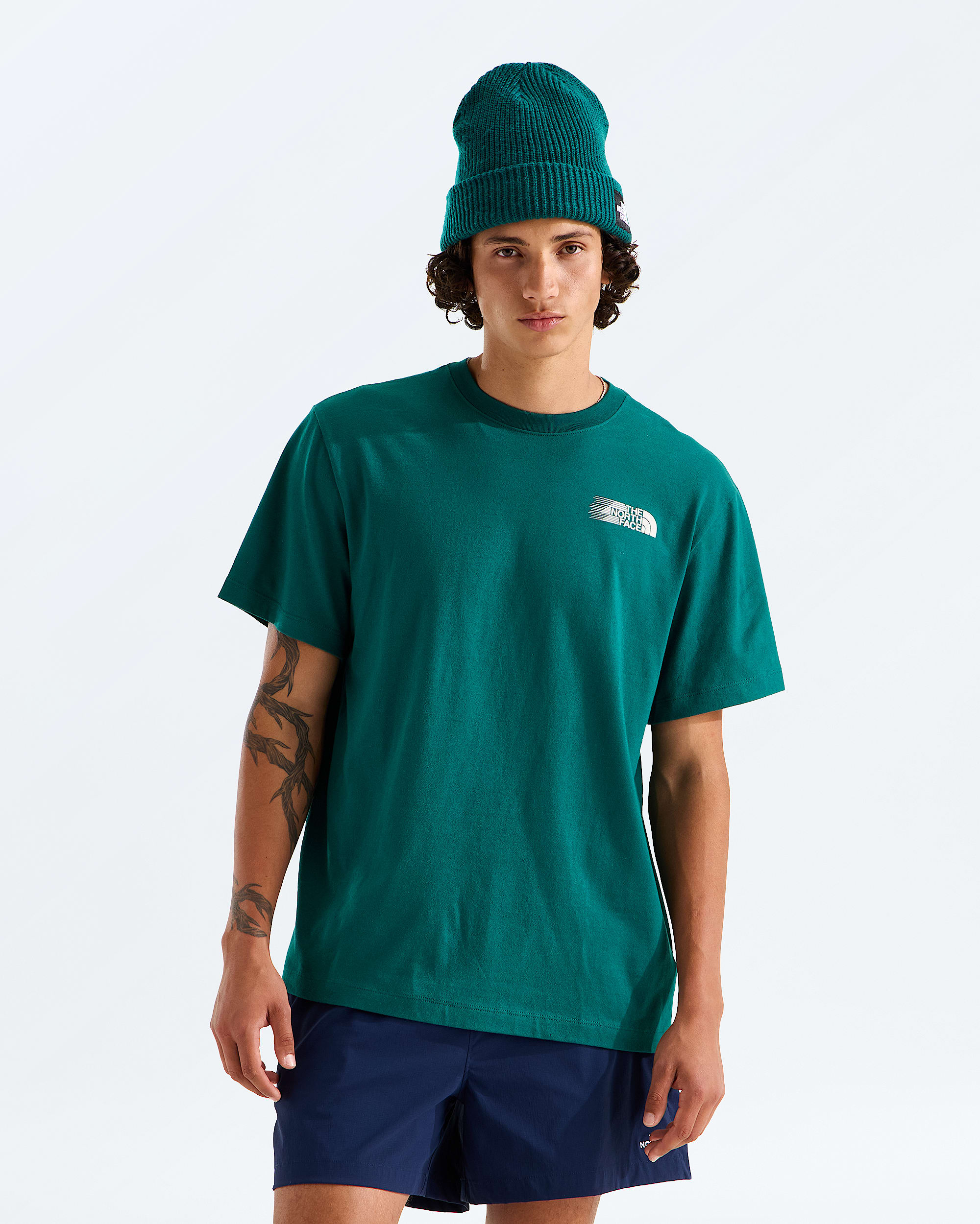 Mens Retro Trail Relaxed ShortSleeve TeeGraphic TNF BACK