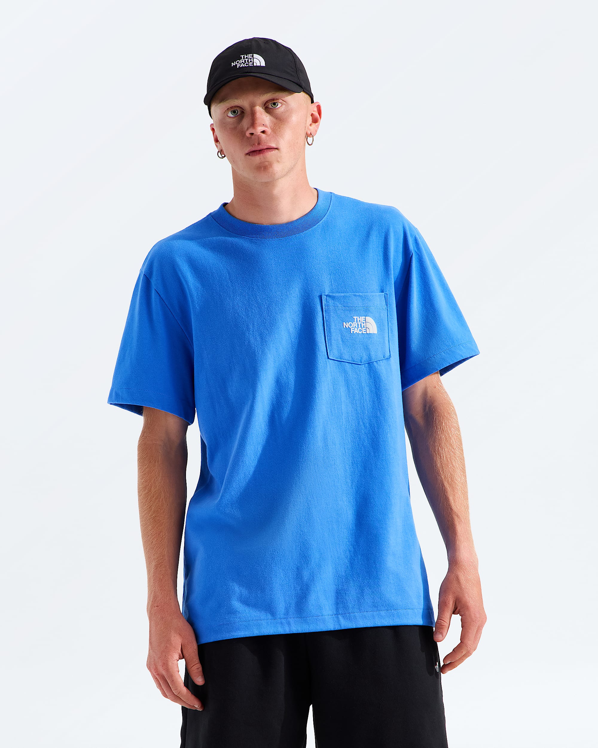 Mens Explore Fonts Relaxed ShortSleeve PCT TeeGraphic TNF BACK