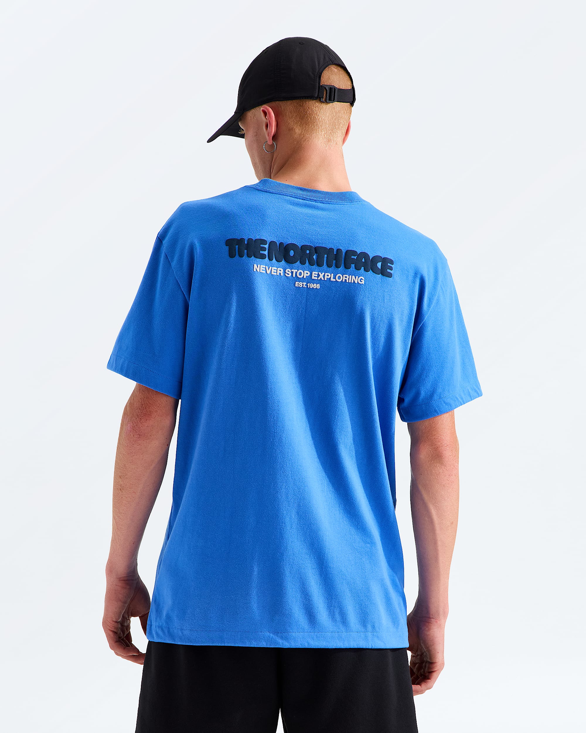 Mens Explore Fonts Relaxed ShortSleeve PCT TeeGraphic TNF Main