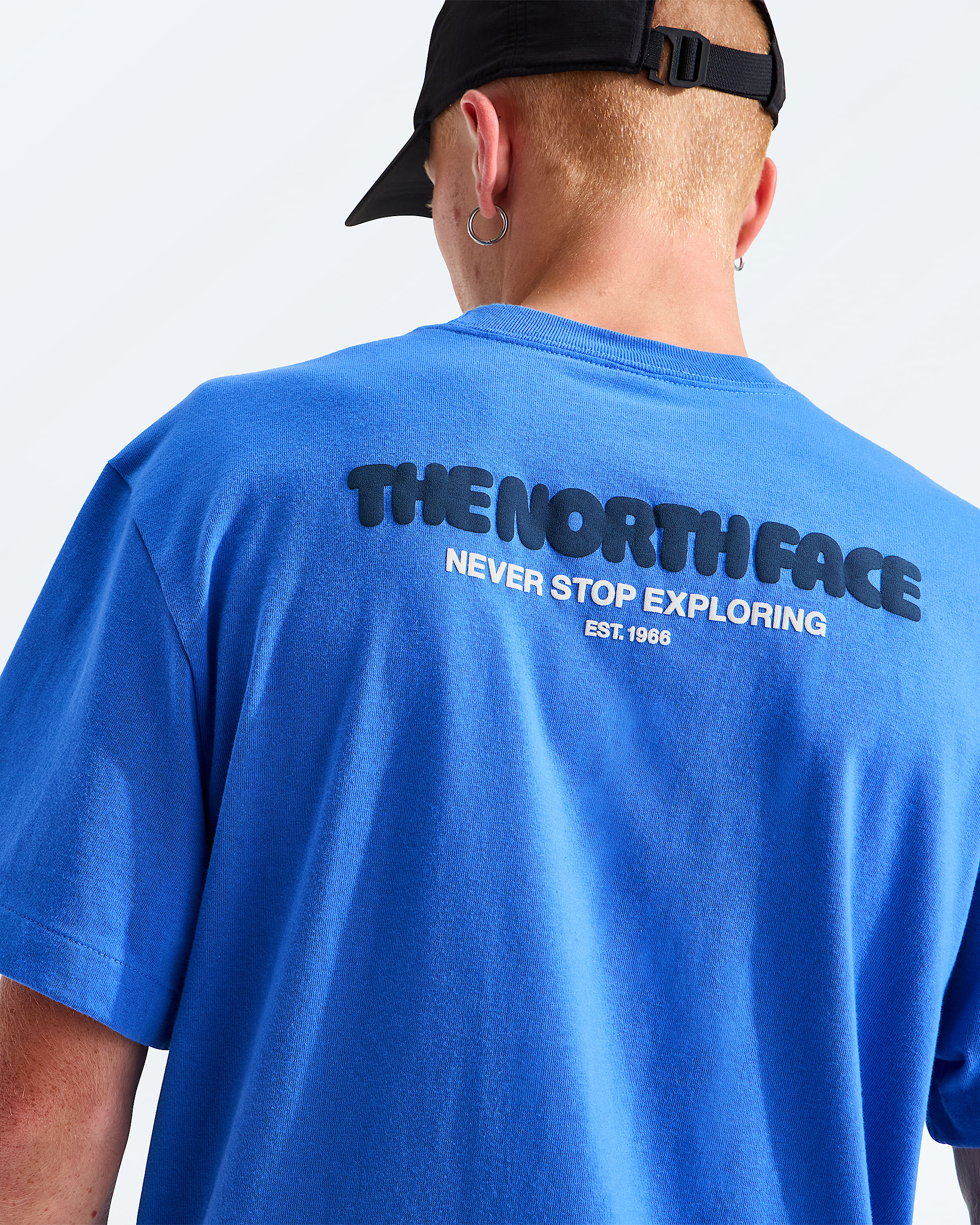 Mens Explore Fonts Relaxed ShortSleeve PCT TeeGraphic TNF HERO2