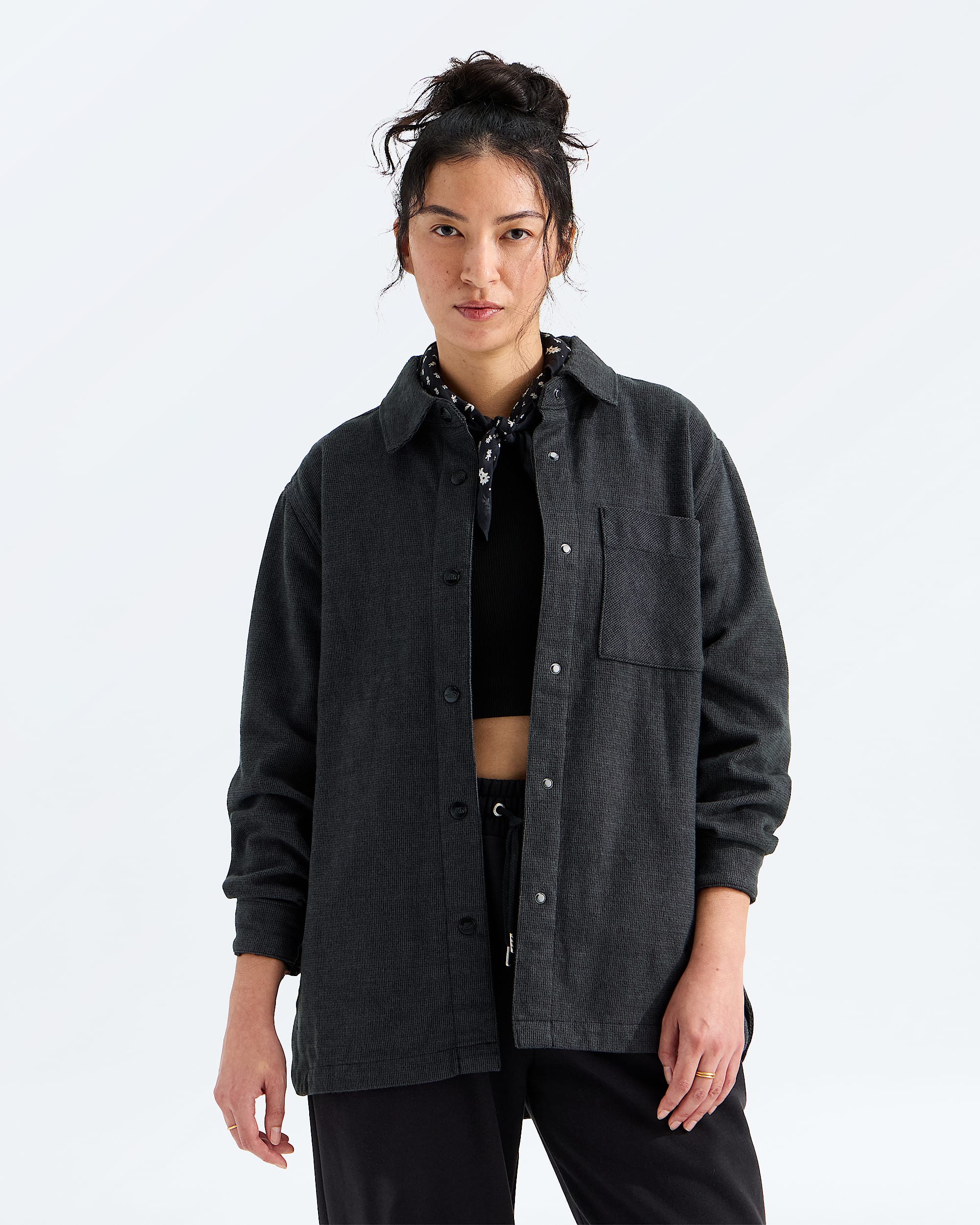 Womens Forest Flannel LongSleeve Shacket TNF Main