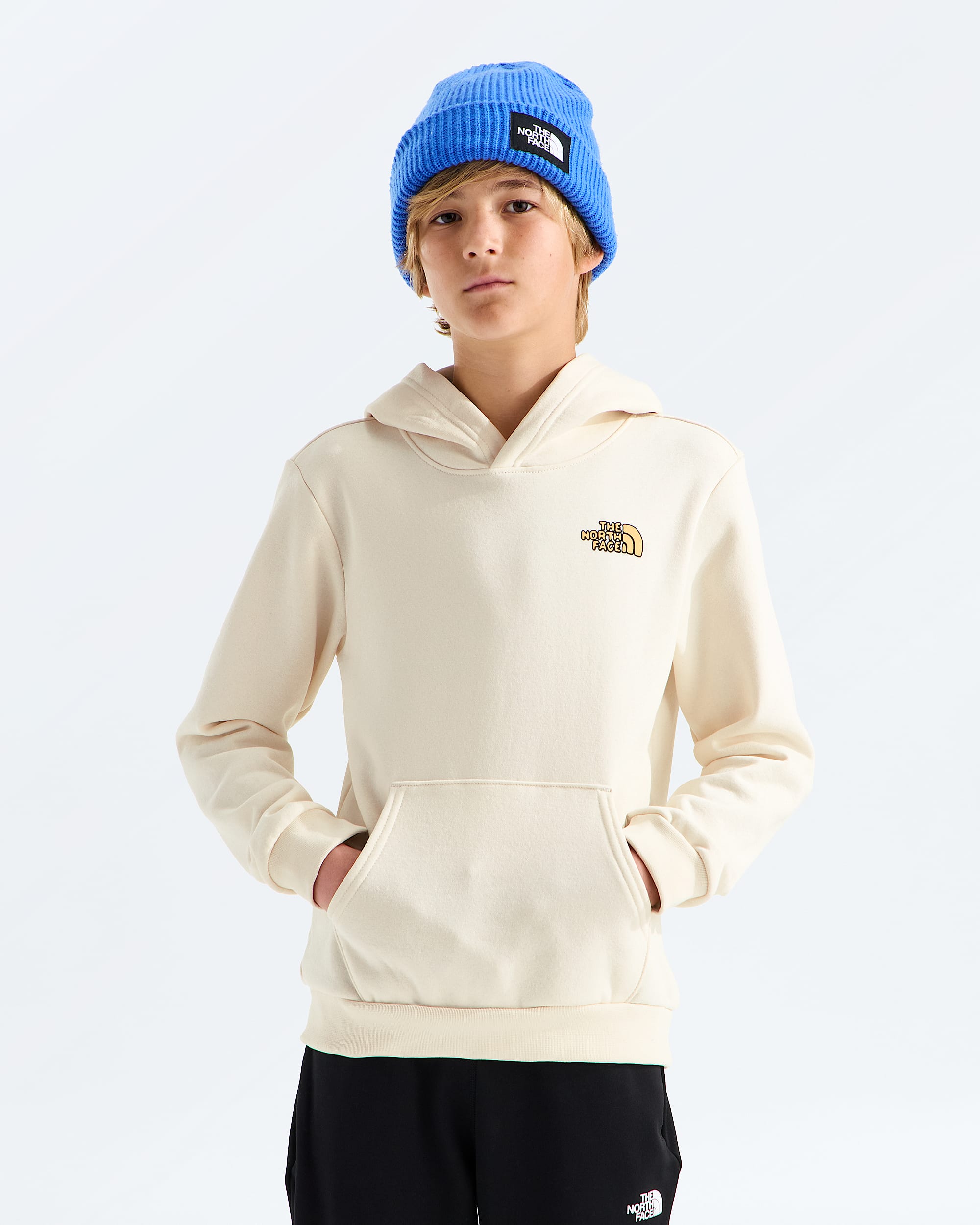 Chandail  capuchon standard Outdoor imprim pour adolescents TNF BACK