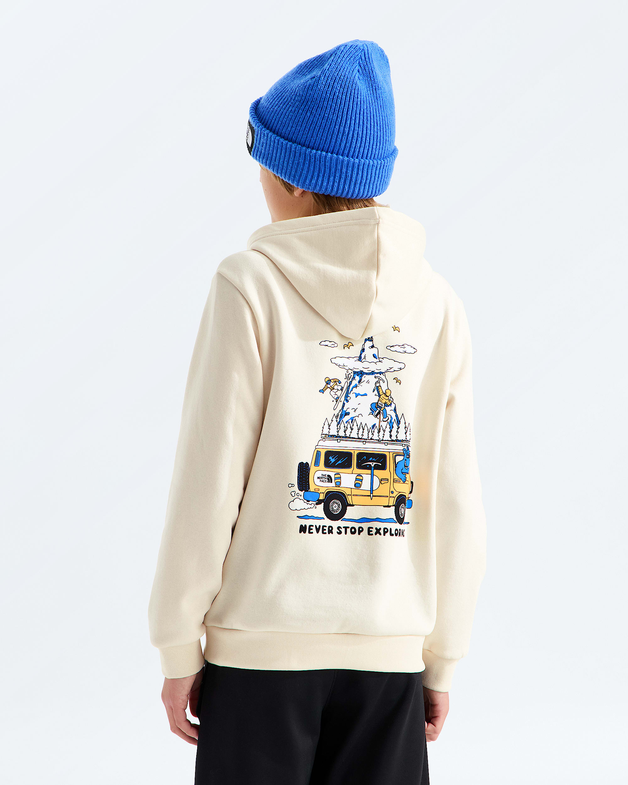 Chandail  capuchon standard Outdoor imprim pour adolescents TNF HERO