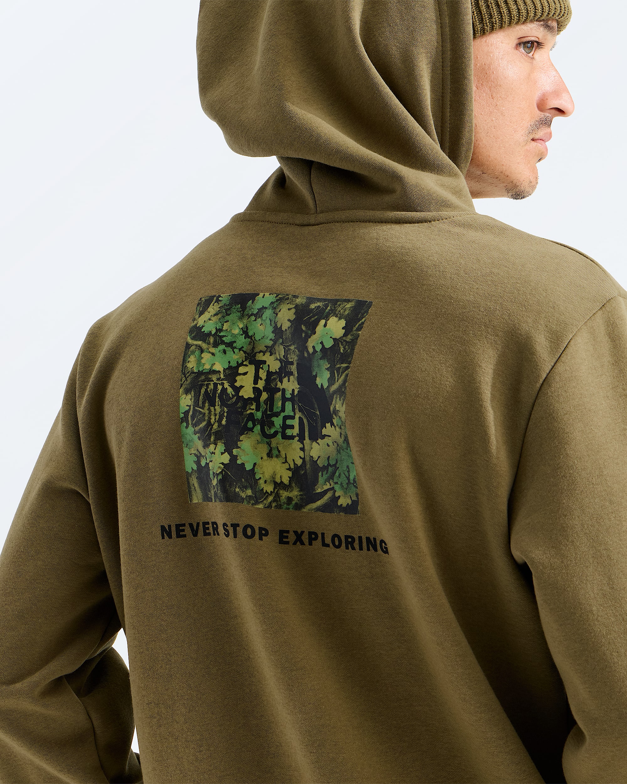 Mens Evolution Yosemite Oak Print Regular Hoodie TNF HERO2