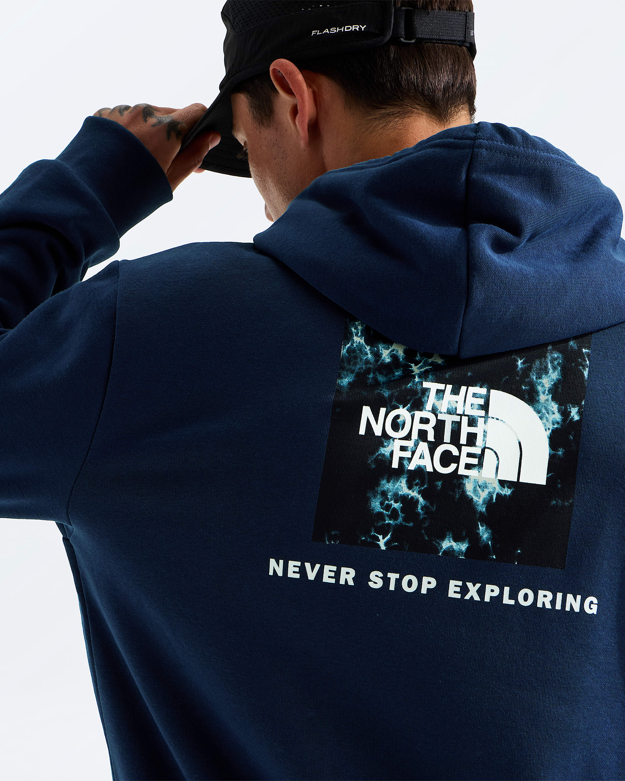 Mens Evolution Light Print Box NSE Regular Hoodie TNF HERO2