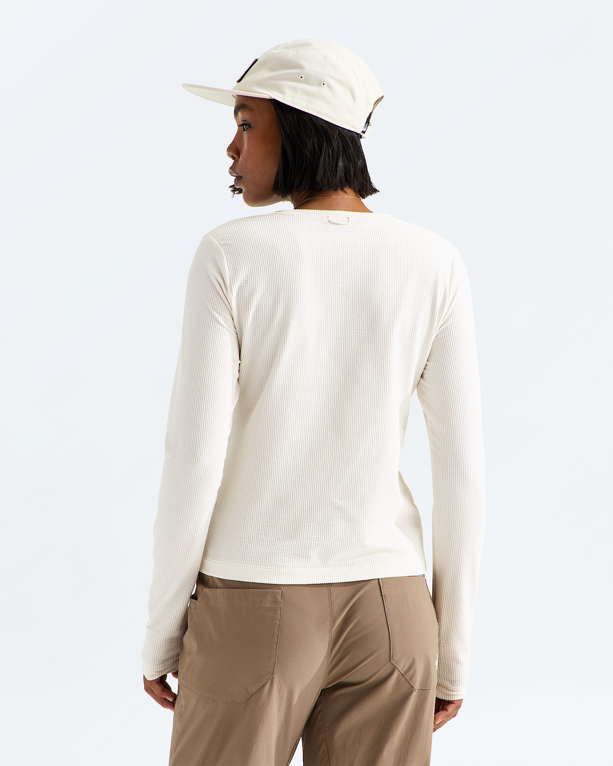 Womens Golden Ridge Ribbed LongSleeve Tee TNF BACK