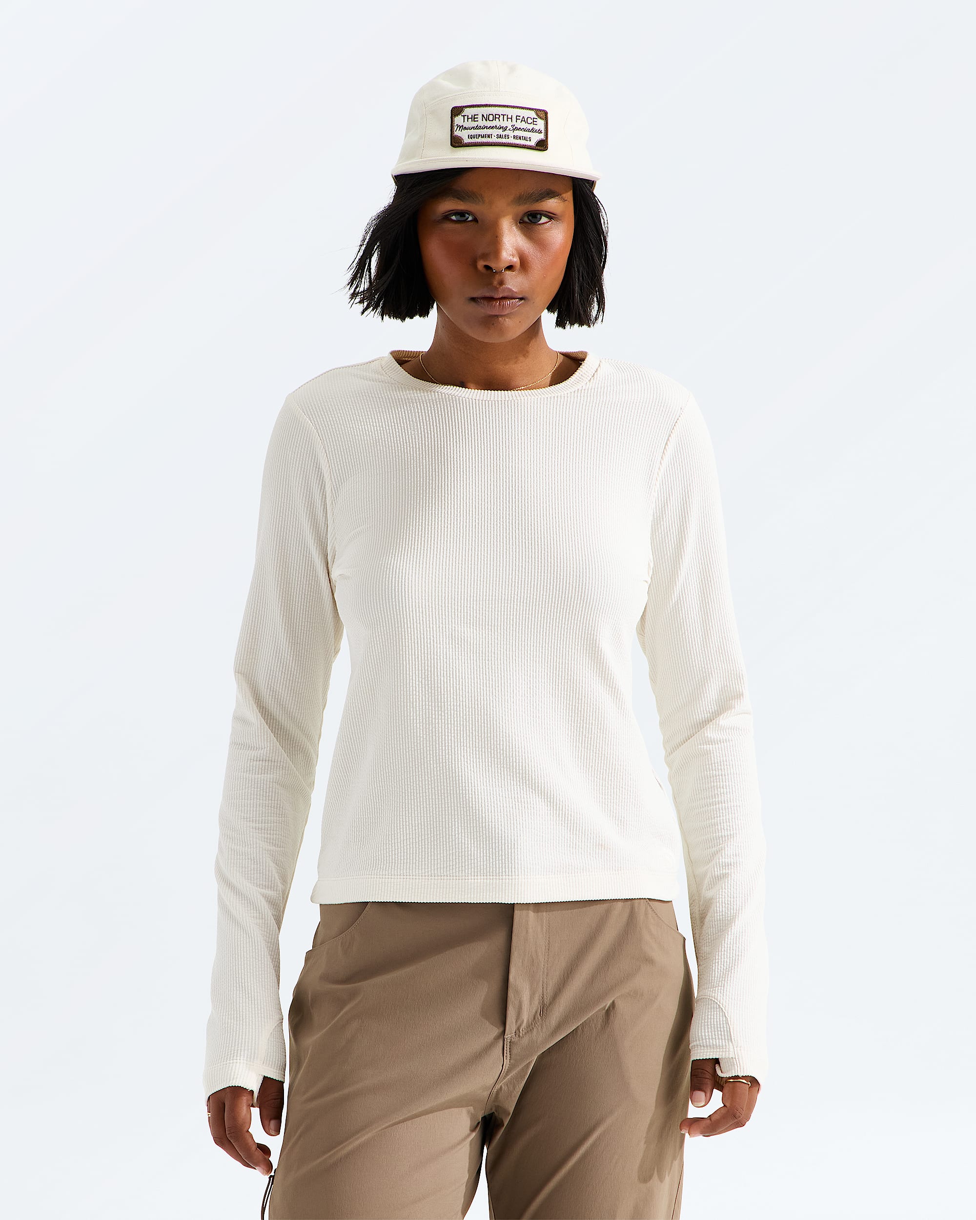 Womens Golden Ridge Ribbed LongSleeve Tee TNF Main