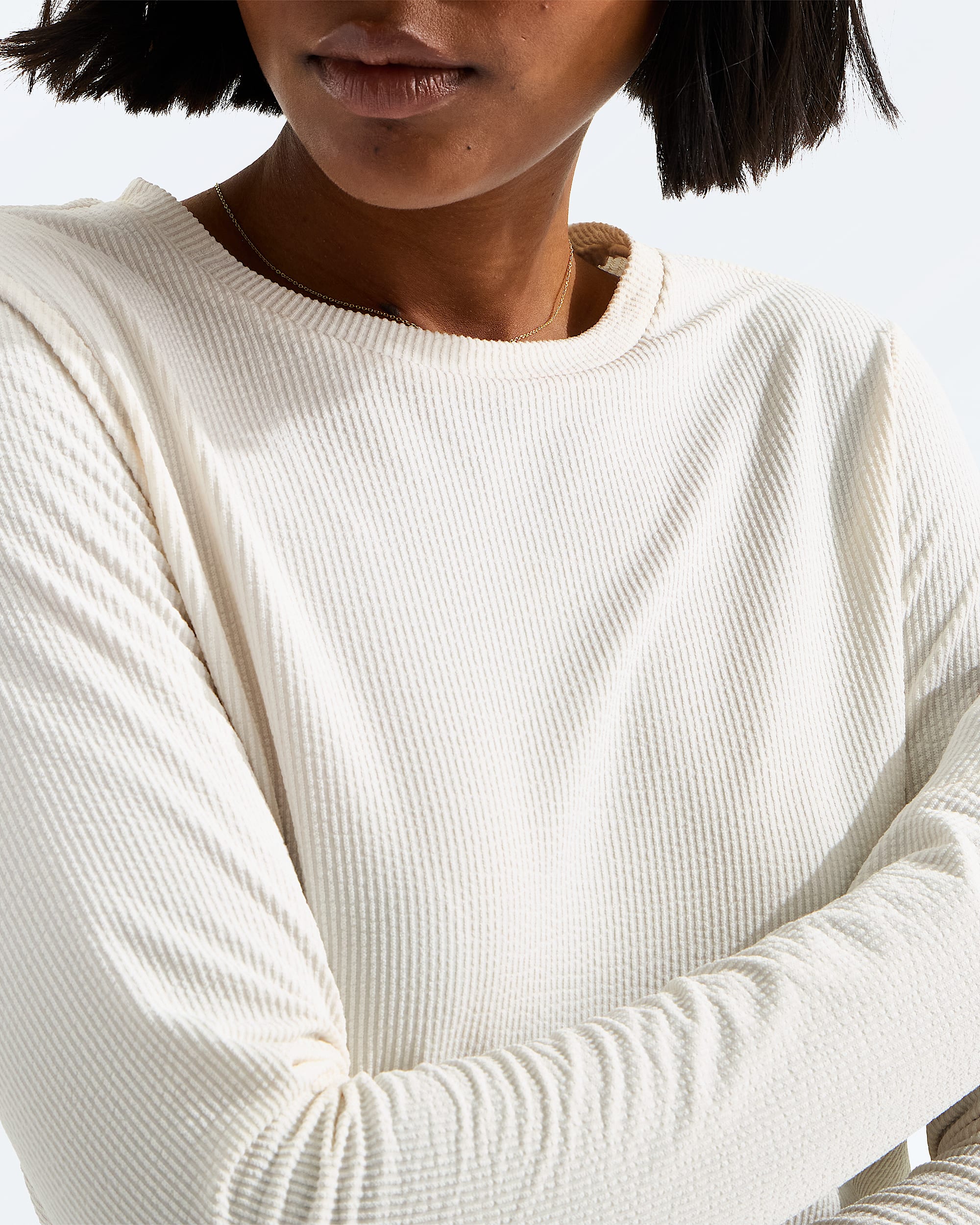 Womens Golden Ridge Ribbed LongSleeve Tee TNF MODELCLOSE1