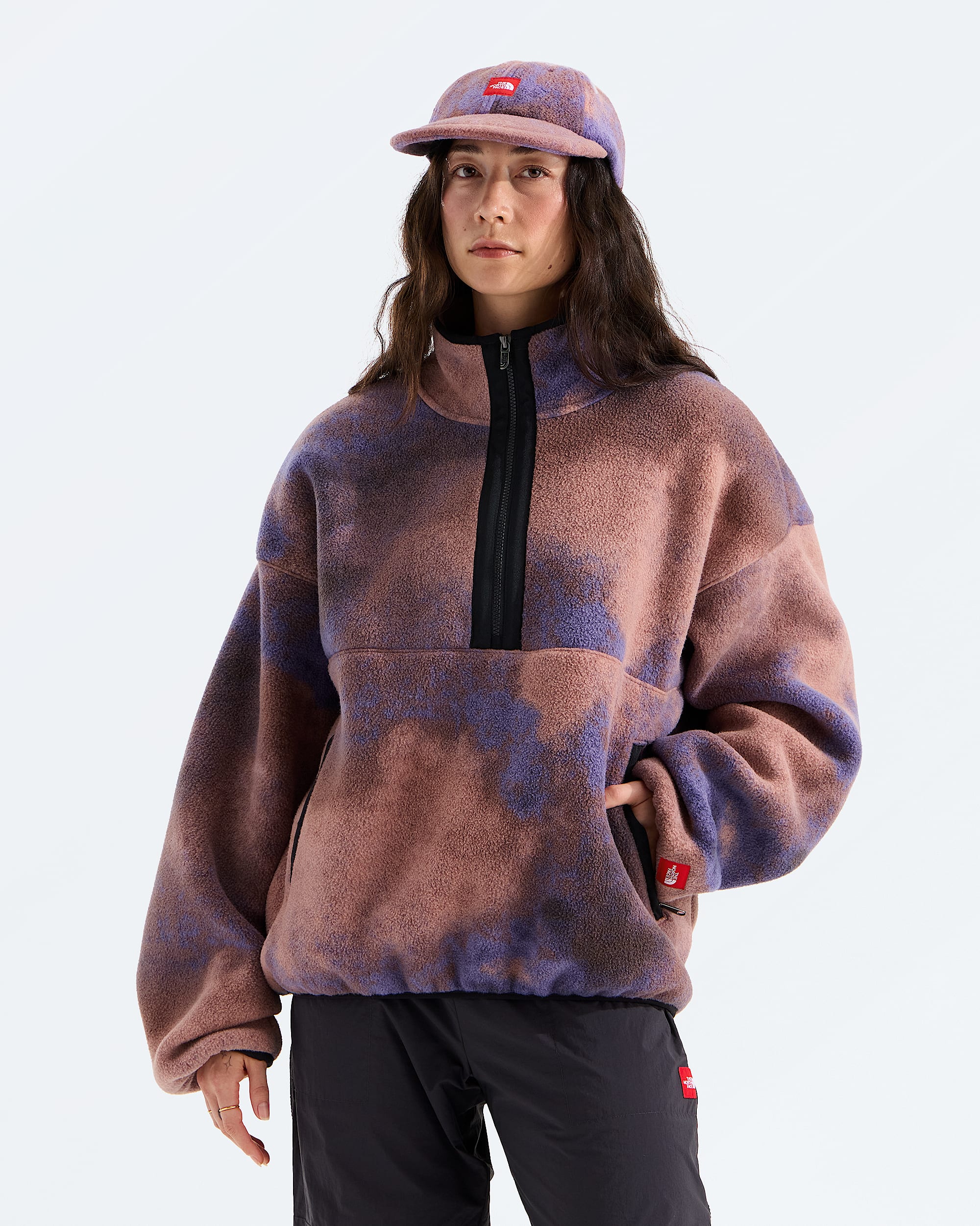 Unisex TNF Red Box Printed Zip Fleece TNF ALT1