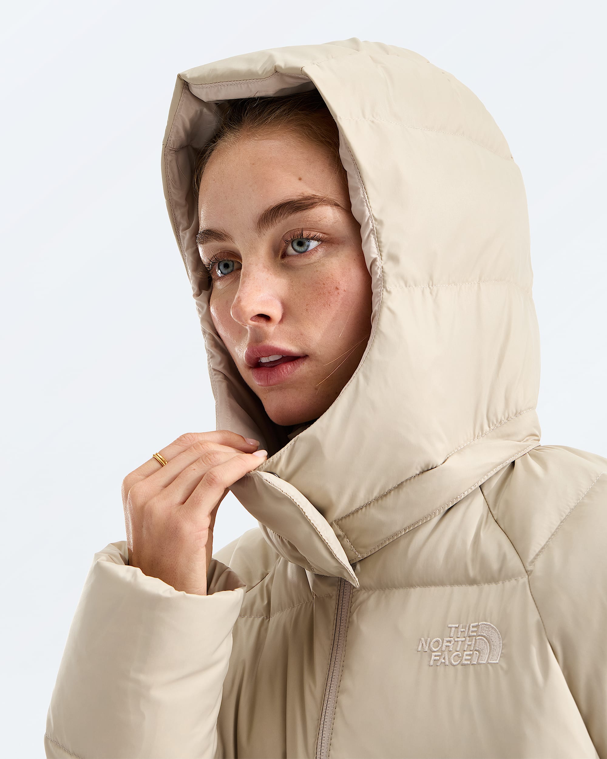 Womens Hydrenalite City Long Down Hooded Parka TNF MODELHOOD2