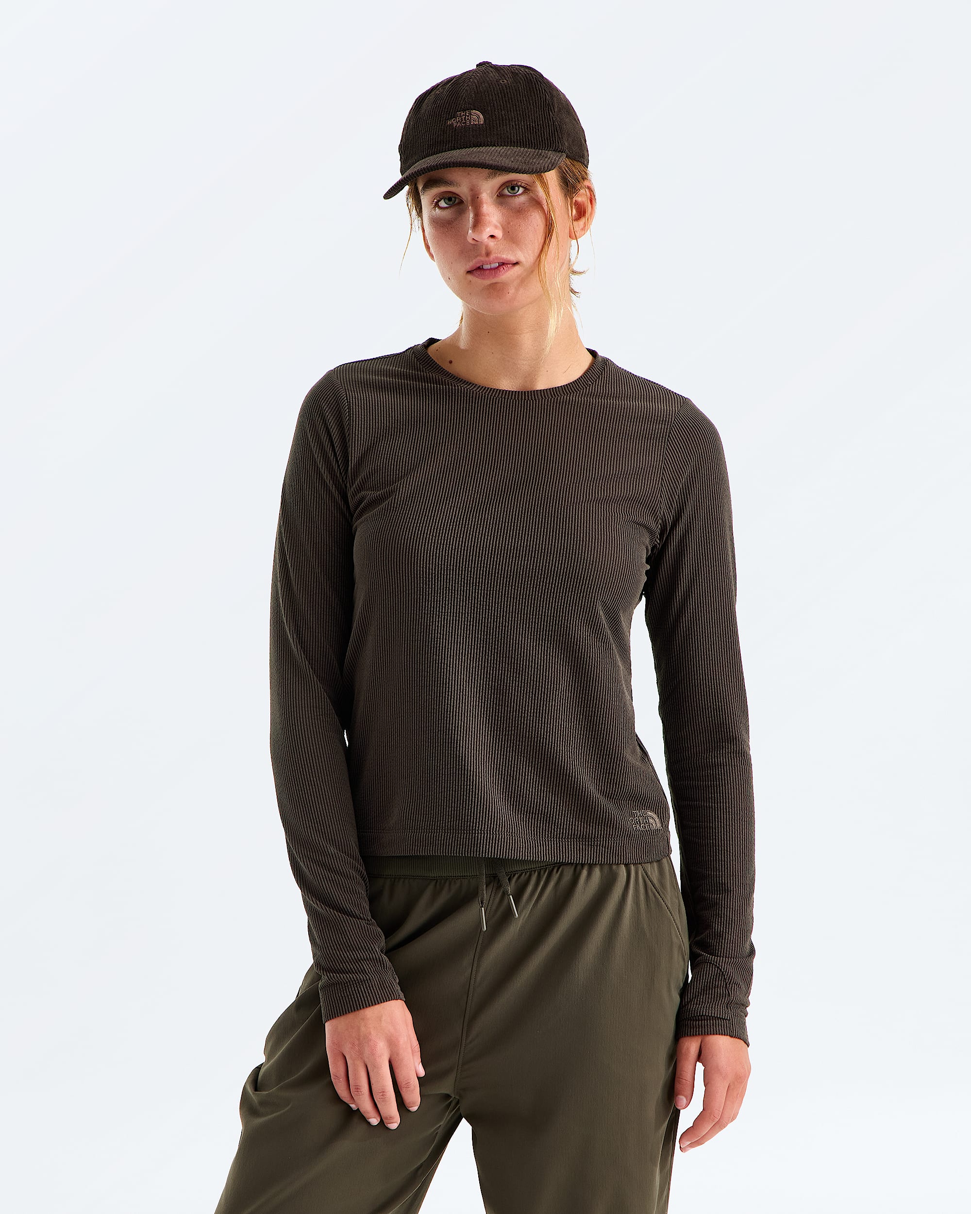 Womens Golden Ridge Ribbed LongSleeve Tee TNF HERO