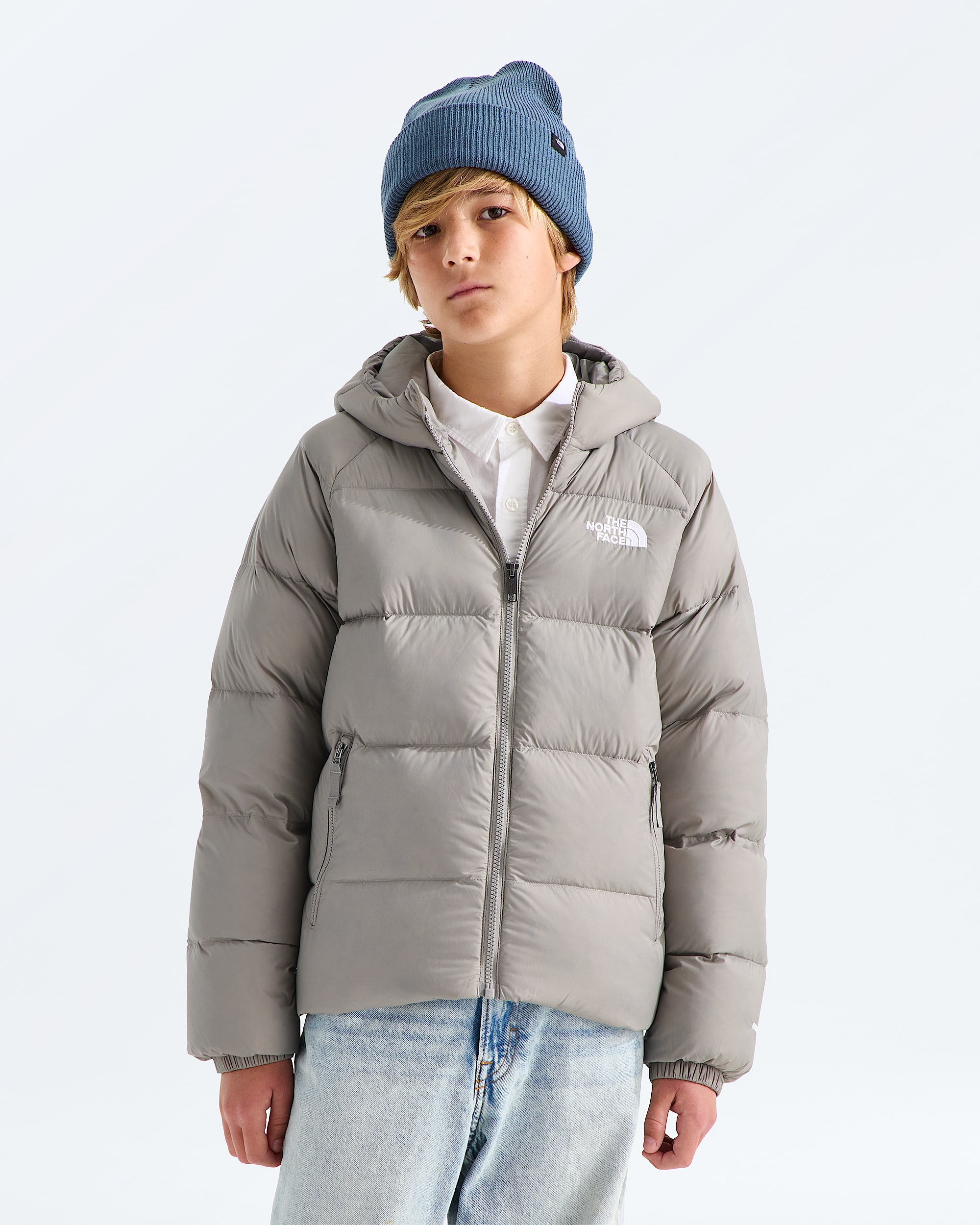 Boys Hydrenalite Down Hooded Jacket TNF Main