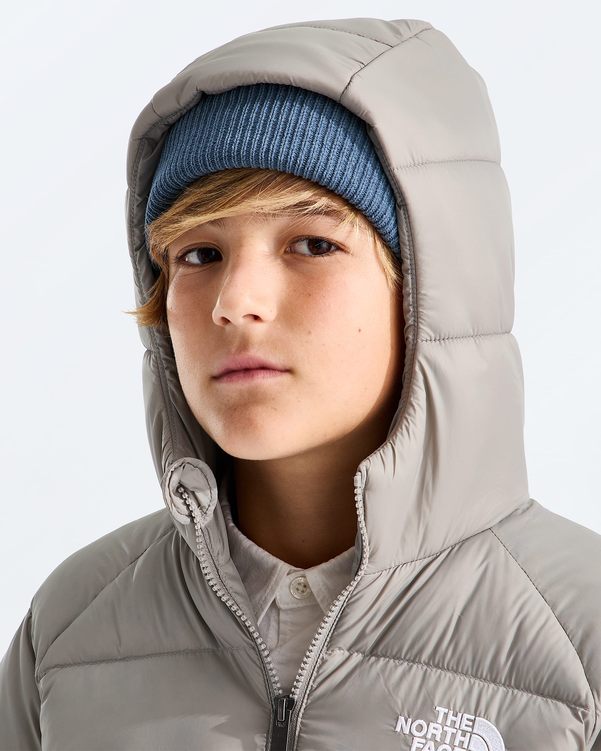 Boys Hydrenalite Down Hooded Jacket TNF MODELHOOD2