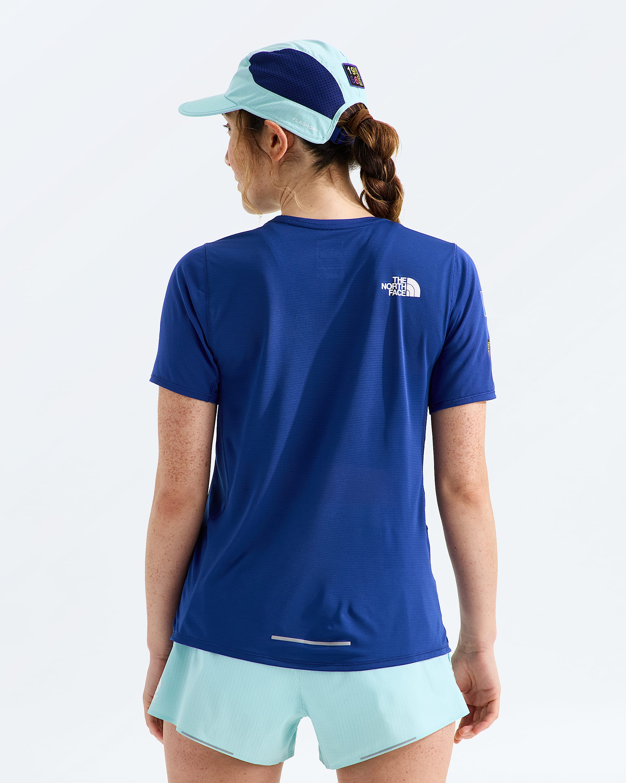 Womens Summit Series High Trail ShortSleeveGraphic TNF BACK