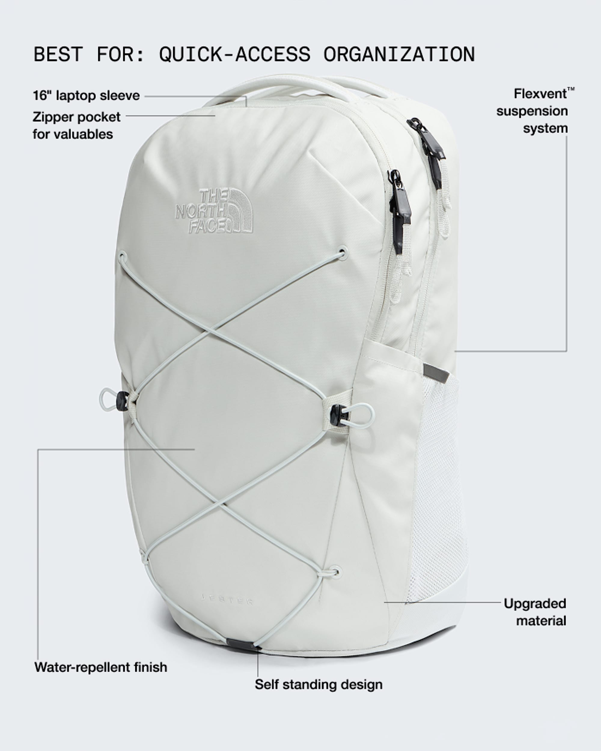 men's the north face jester backpack Unisex -Tnf Black Chalk Texture Print/Smoked Pearl Padded 16 laptop sleeve Jester Select Backpack - 28L