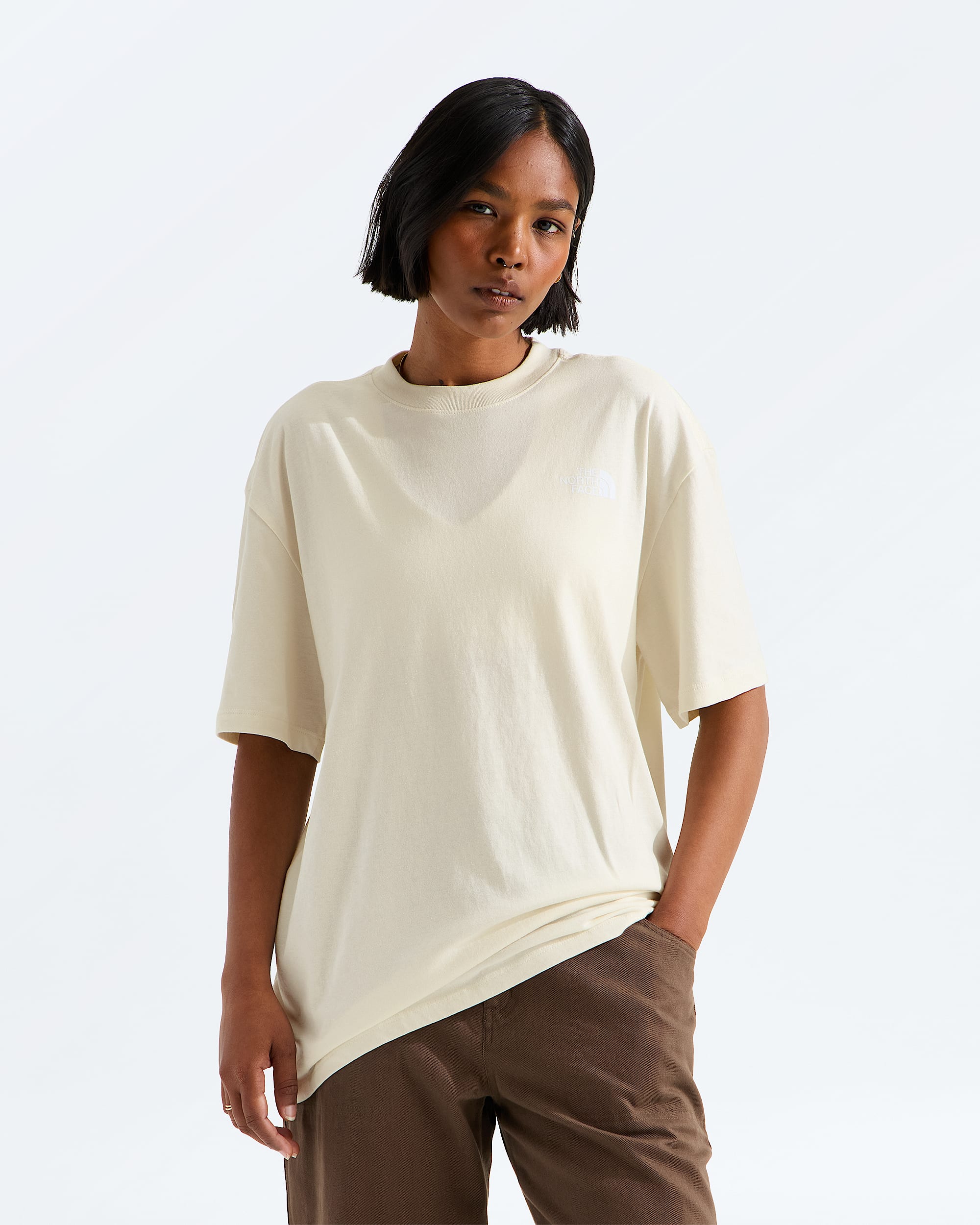 Womens Evolution Granitic Rock Print Box NSE Oversize ShortSleeve Tee TNF BACK