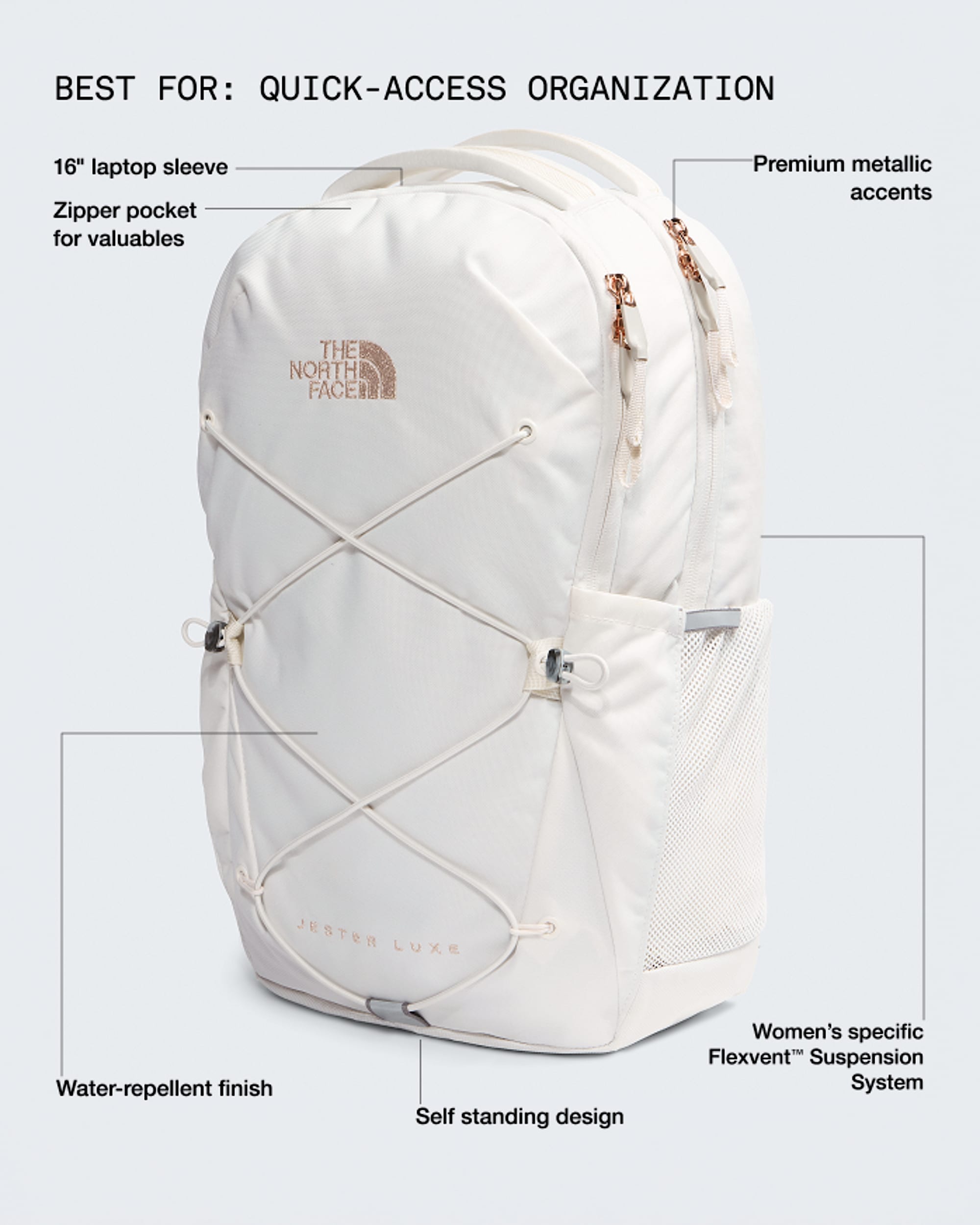 best price north face jester backpack The Luxe Everyday Women's Grivet Outdoors a zipped pocket and two outside pockets for water bottles The North Face Women's Jester