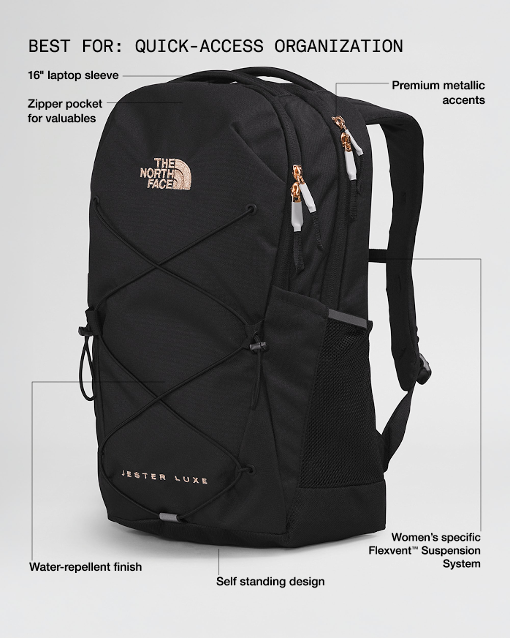 Womens Jester Luxe TNF TNF Black Heather HERO2