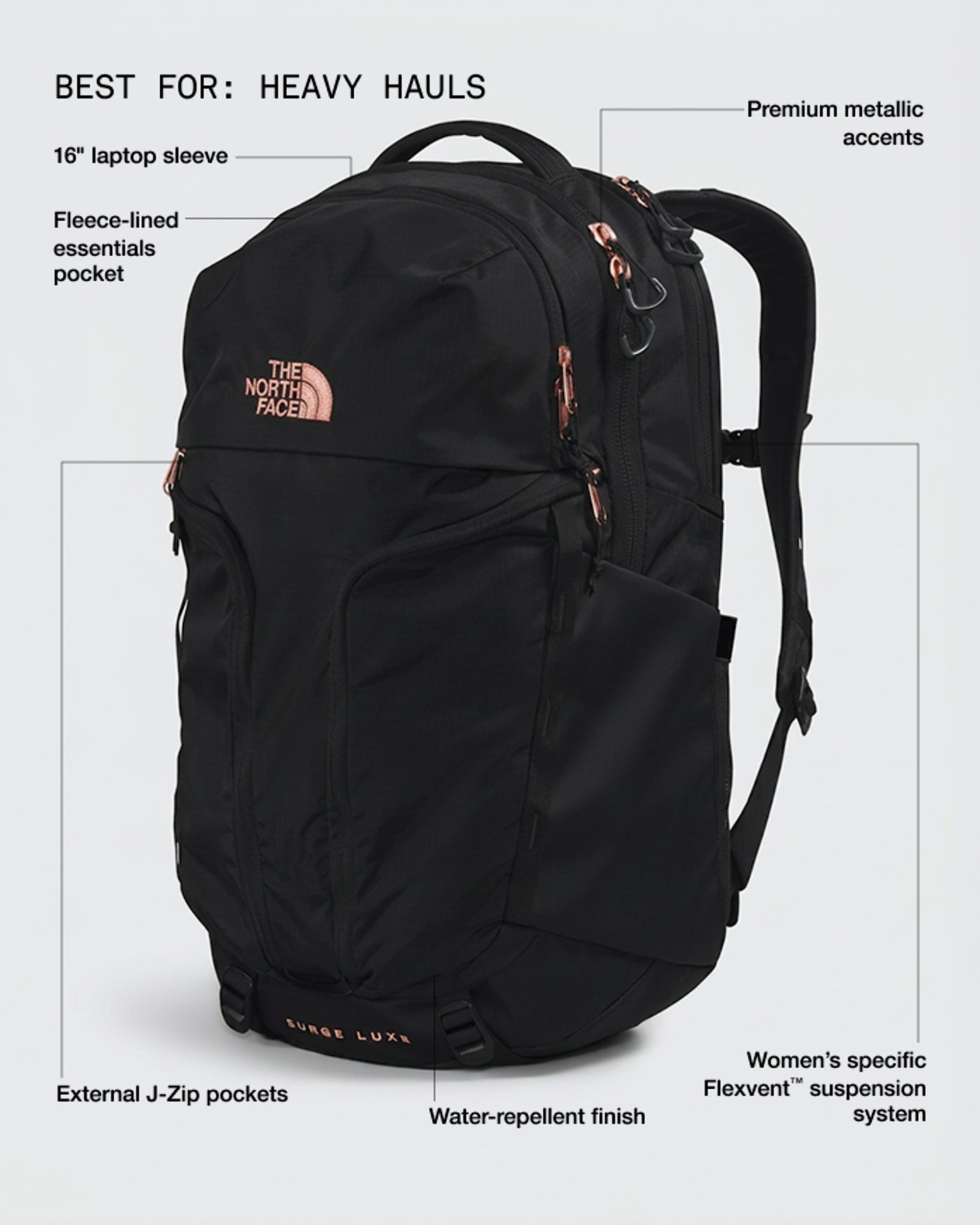 Womens Surge Luxe Backpack  31L TNF HERO2