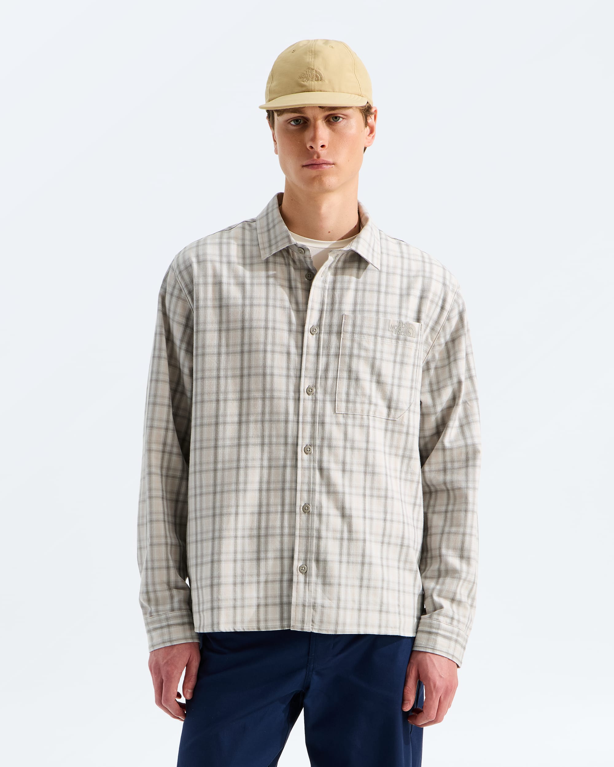Mens Mountain Falls Flannel ButtonDown LongSleeve Shirt TNF Main