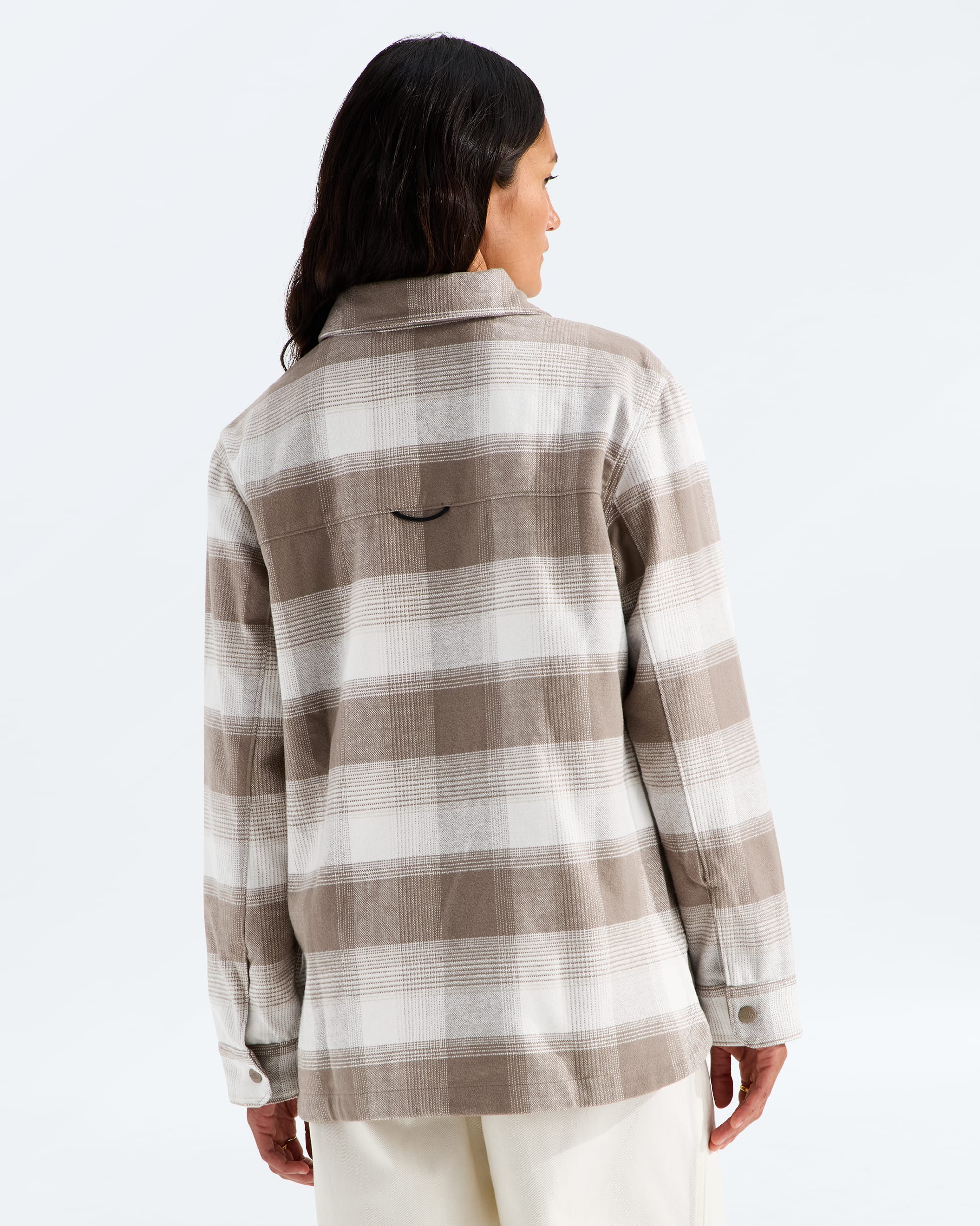 Womens Forest Flannel LongSleeve Shacket TNF BACK