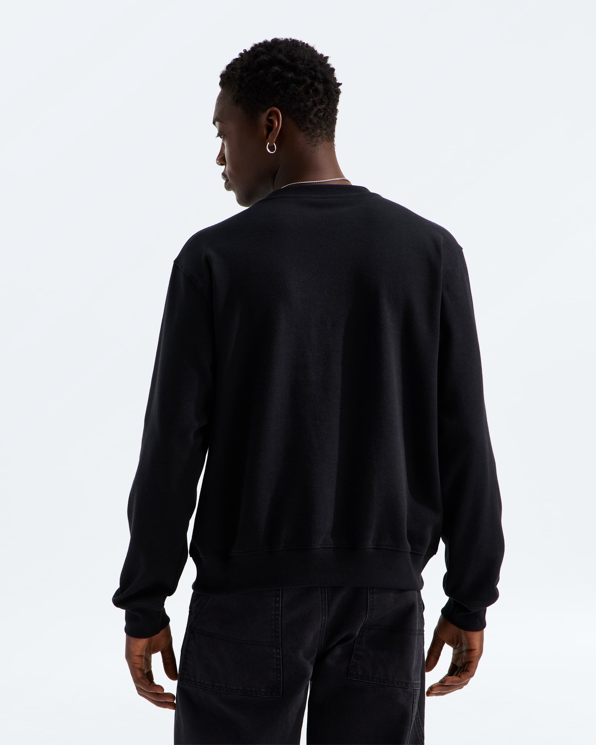 Mens TNF Double Knit Crew TNF BACK