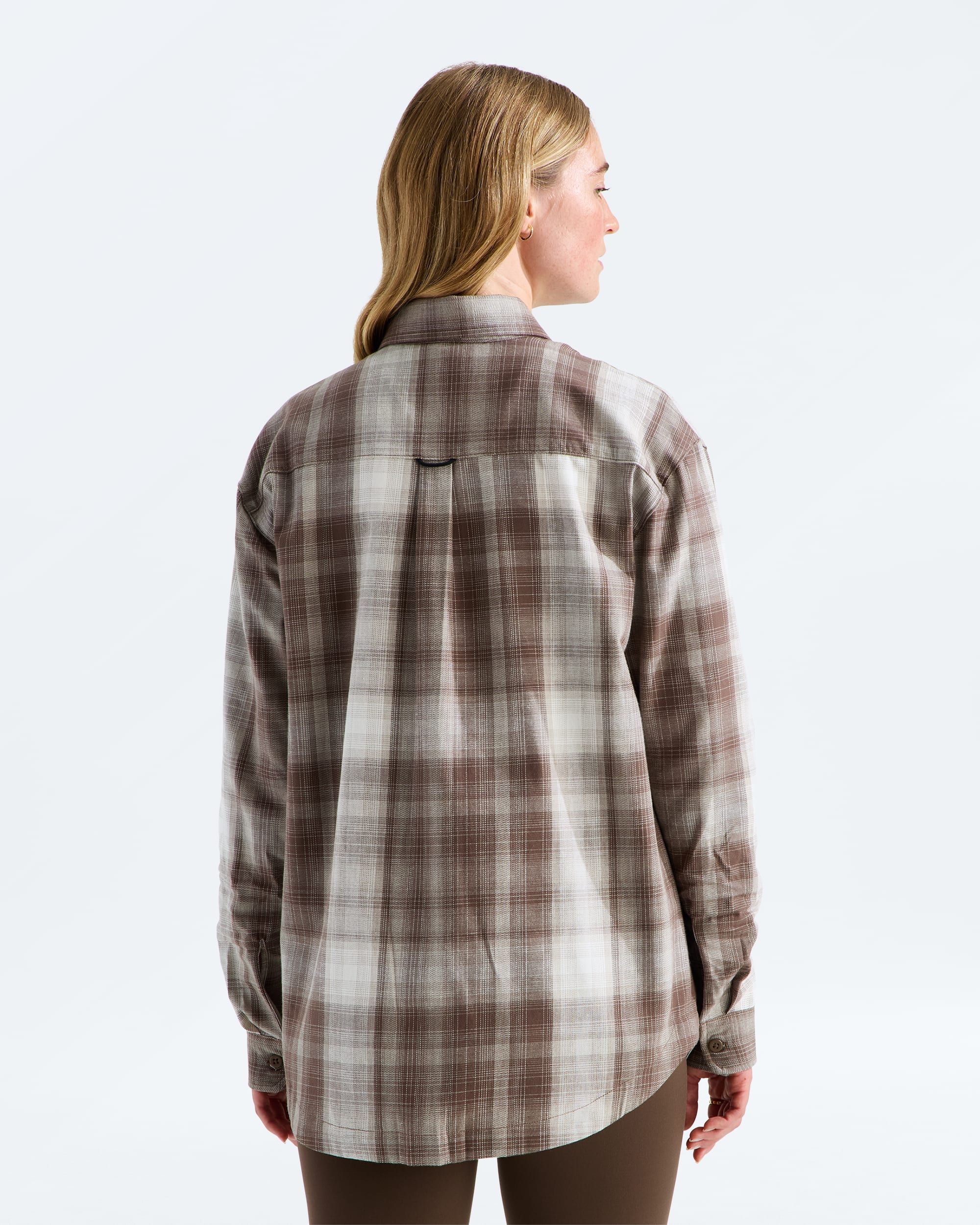 Womens Mountain Falls Flannel ButtonDown LongSleeve Shirt TNF BACK