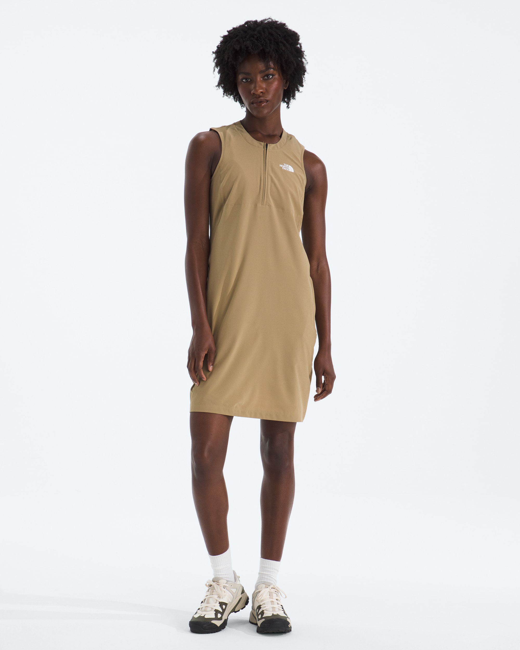womens tan dress Elegant Beige Midi for Women this dress is a versatile addition to any wardrobe The North Face Women's Packable