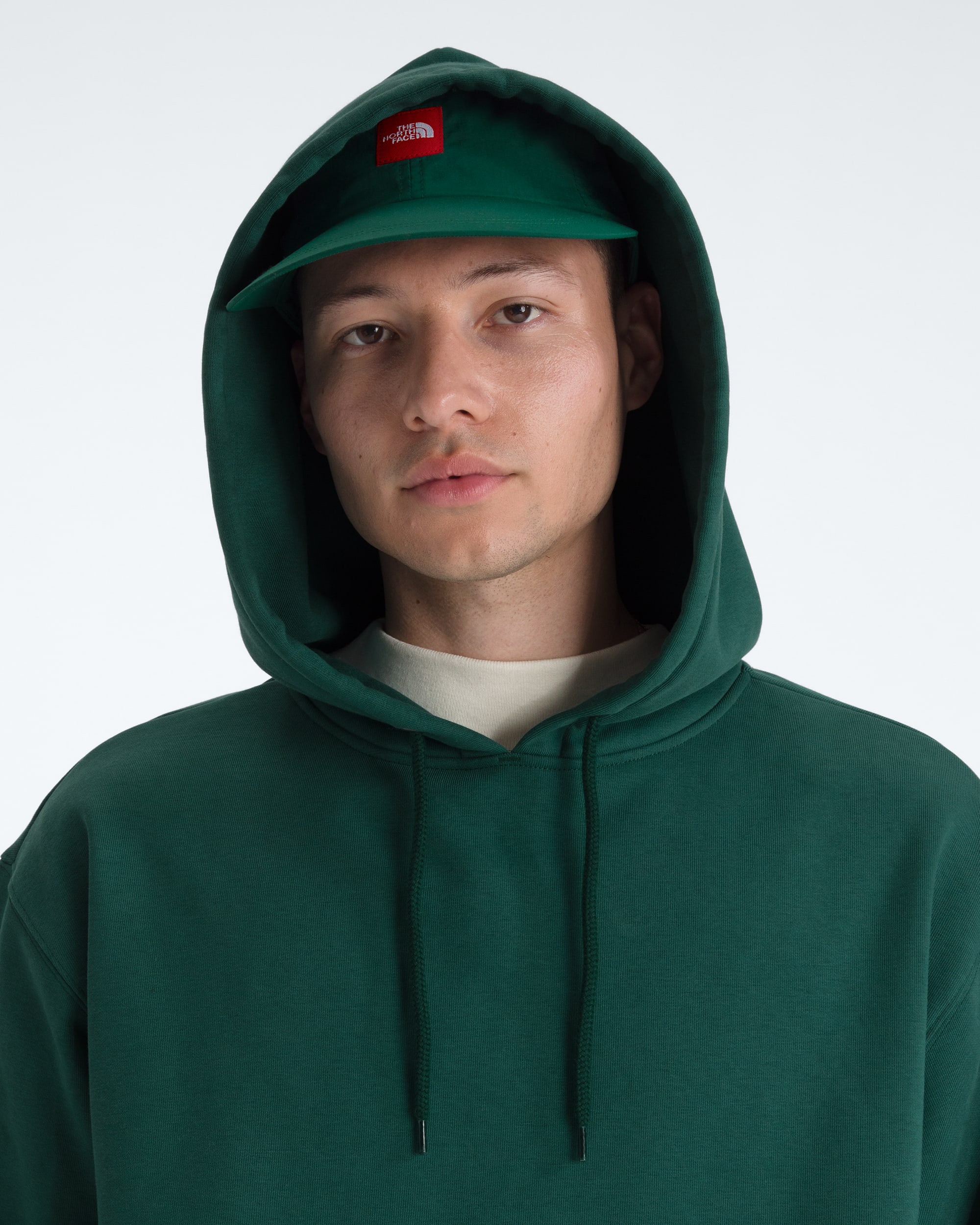 Mens TNF Red Box Hoodie TNF MODELHOOD2