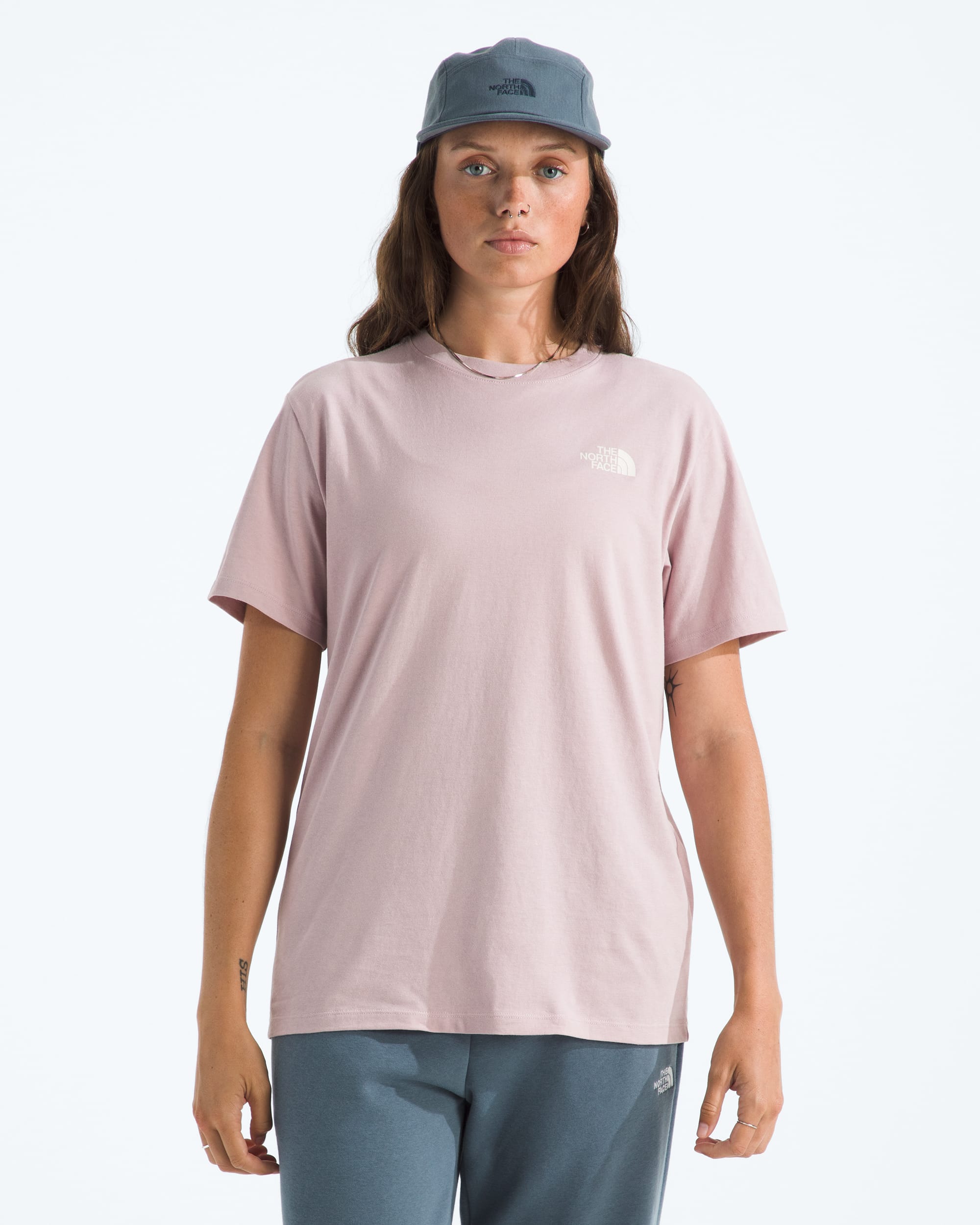Womens Explore Pin Relaxed ShortSleeve Tee TNF BACK