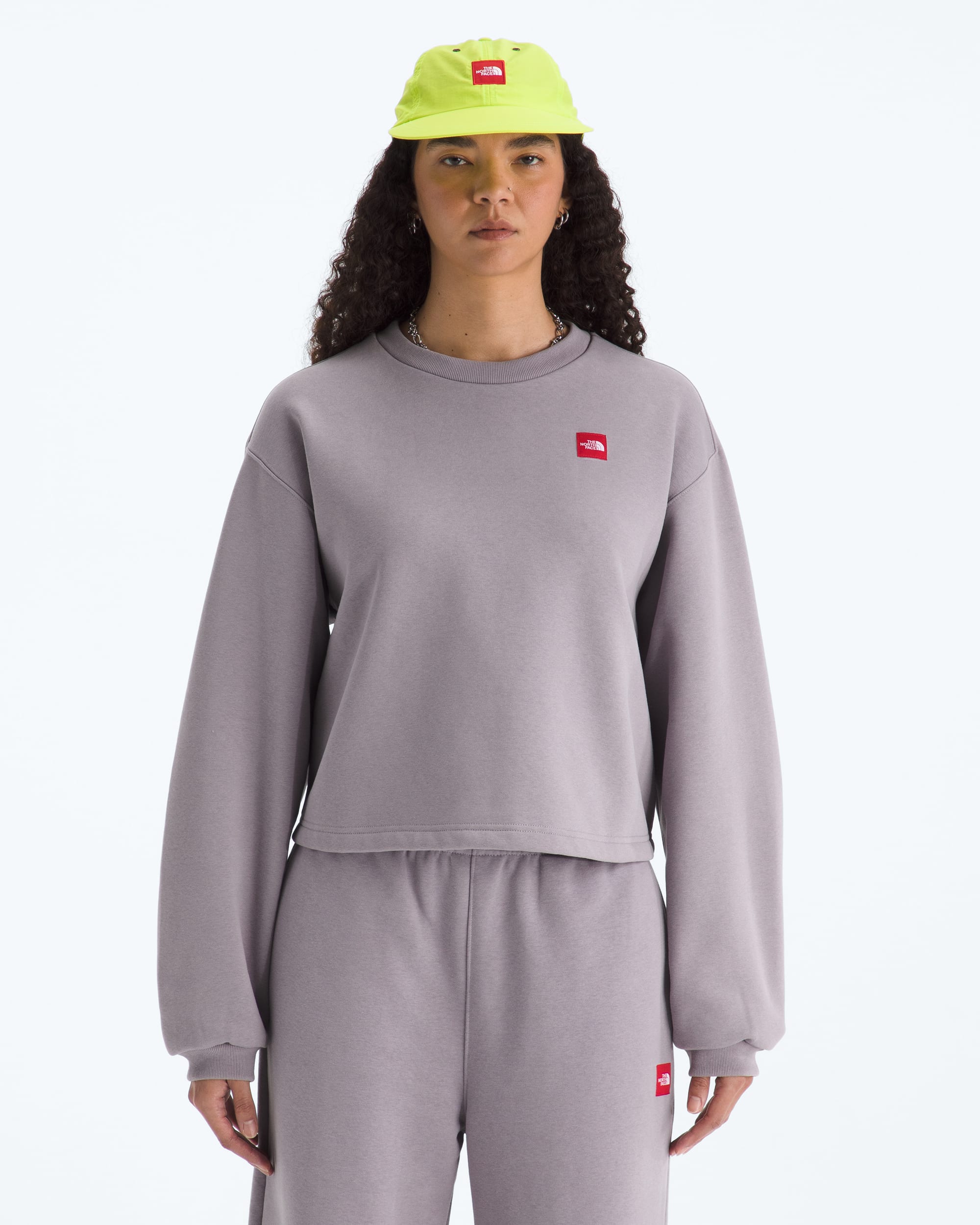 Chandail ras du cou TNFRed Box pour femmes TNF HERO