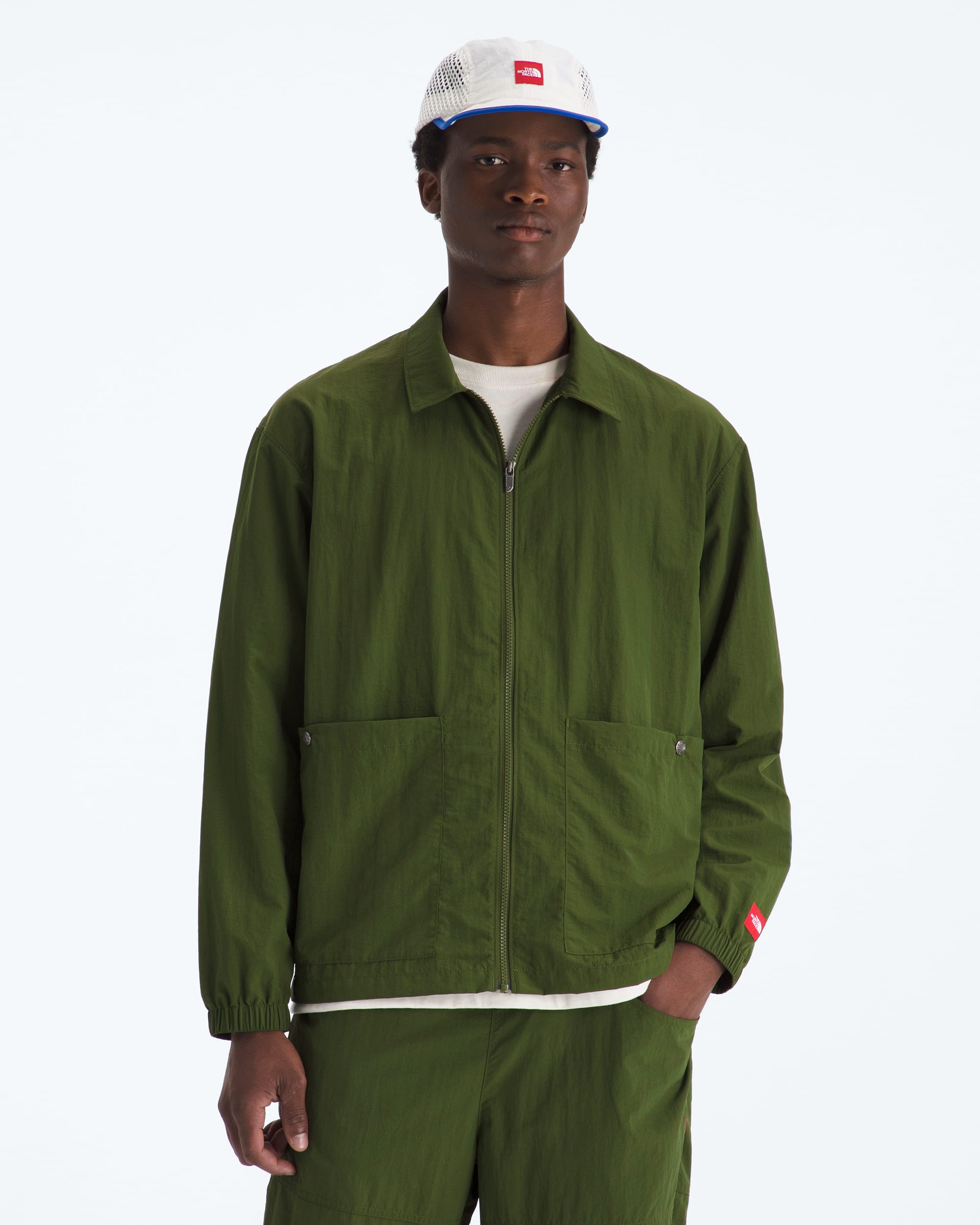 Mens TNF Red Box Nylon LongSleeve Shirt TNF Main