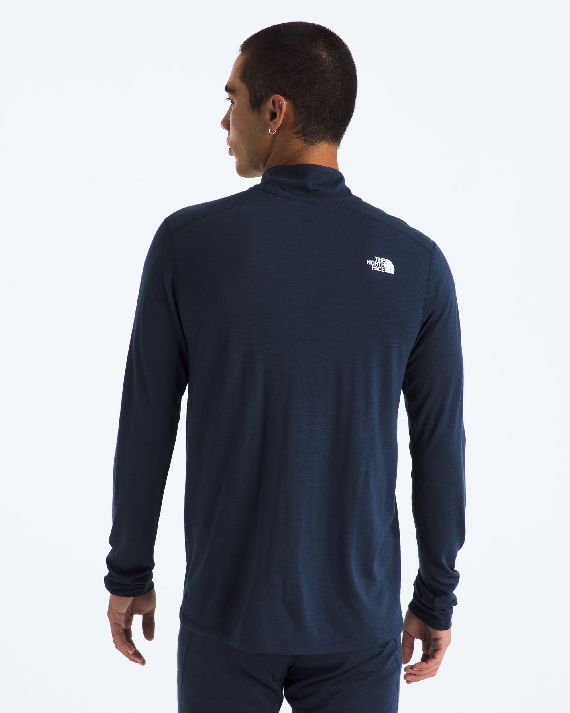 TNF X Smartwool Mens Merino Blend 150 LongSleeve Zip TNF BACK