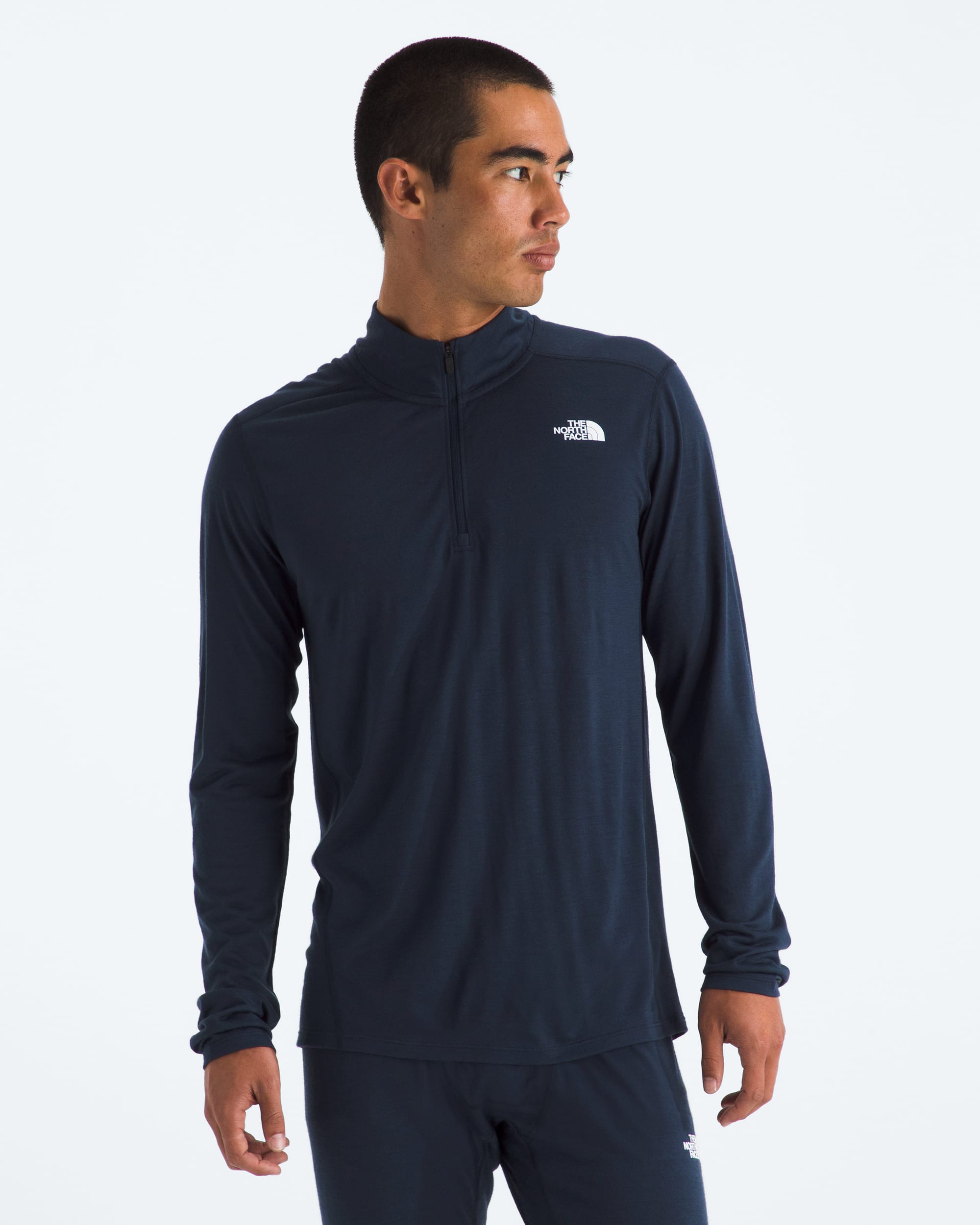 TNF X Smartwool Mens Merino Blend 150 LongSleeve Zip TNF Main