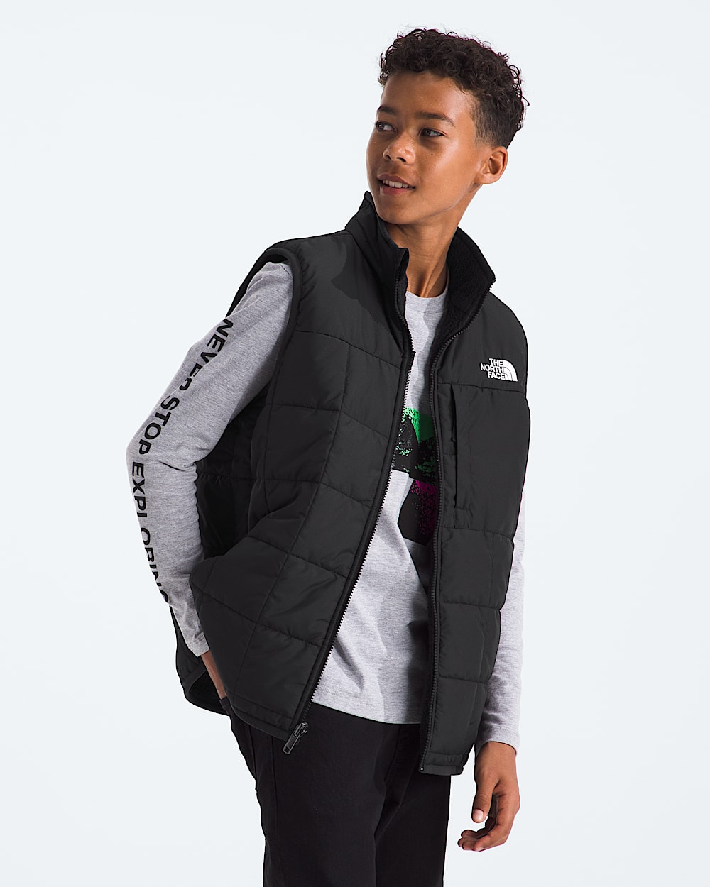 Boys Reversible Shasta Vest TNF MODEL34