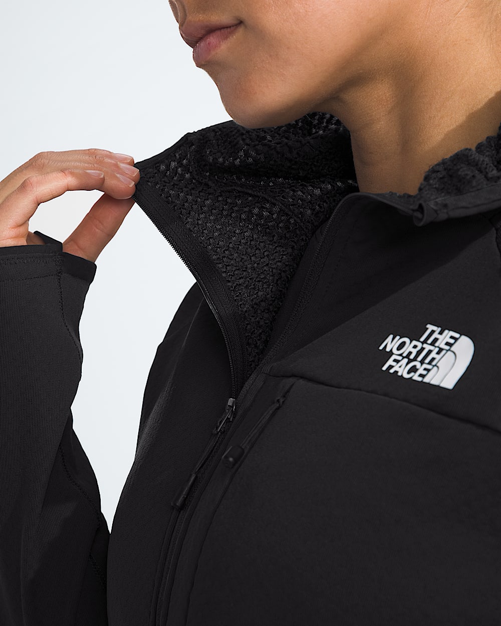Womens Summit Series FUTUREFLEECE FullZip Hoodie TNF MODELCLOSE1